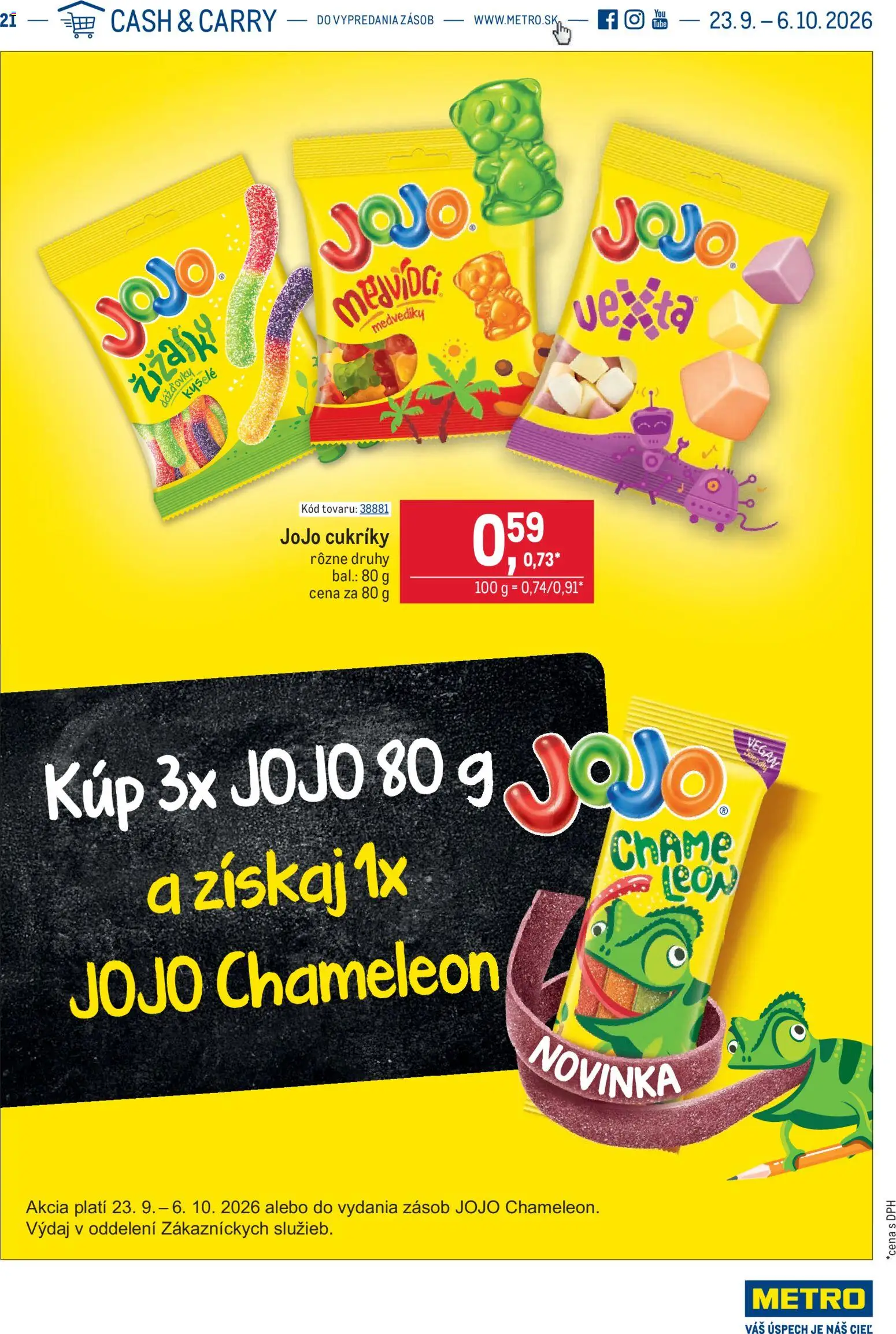 Nové Metro akcie – leták je platný od 23.09.2026 | Strana: 1 | Produkty: Cukríky