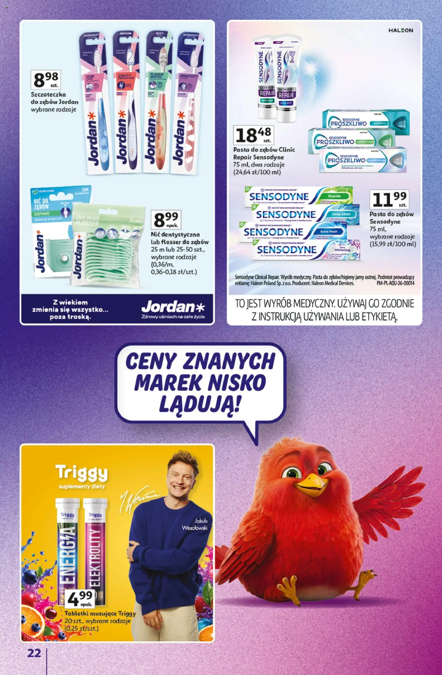 Auchan gazetka - 30 Lat Hipermarket Znane marki od 03.09.2026 | Strona: 22 | Produkty: Tabletki musujące, Pasta, Pasta do zębów