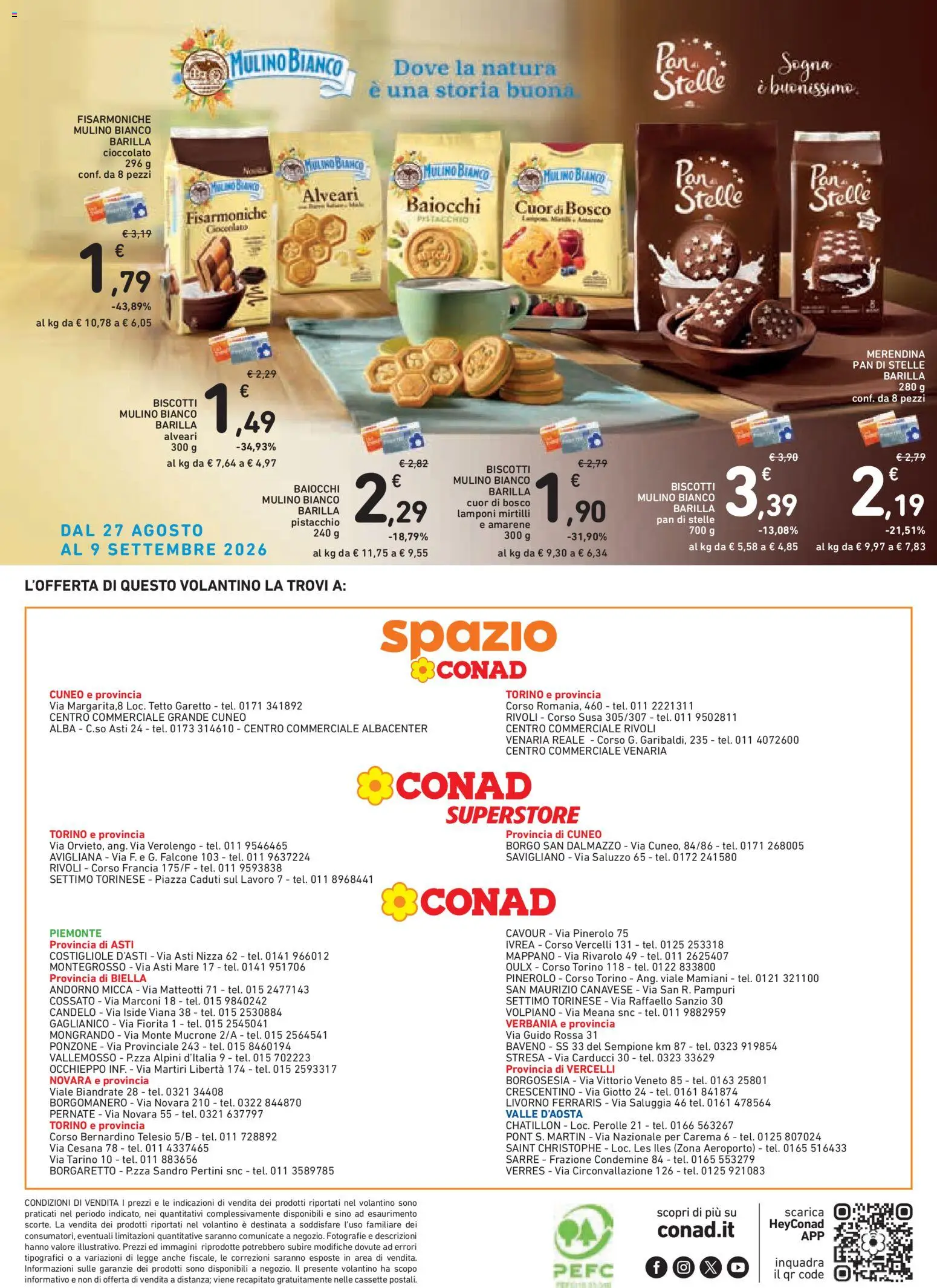 Volantino Conad del 27/08/2026 | Pagina: 20 | Prodotti: Pistacchio, Lamponi, Biscotti, Mirtilli