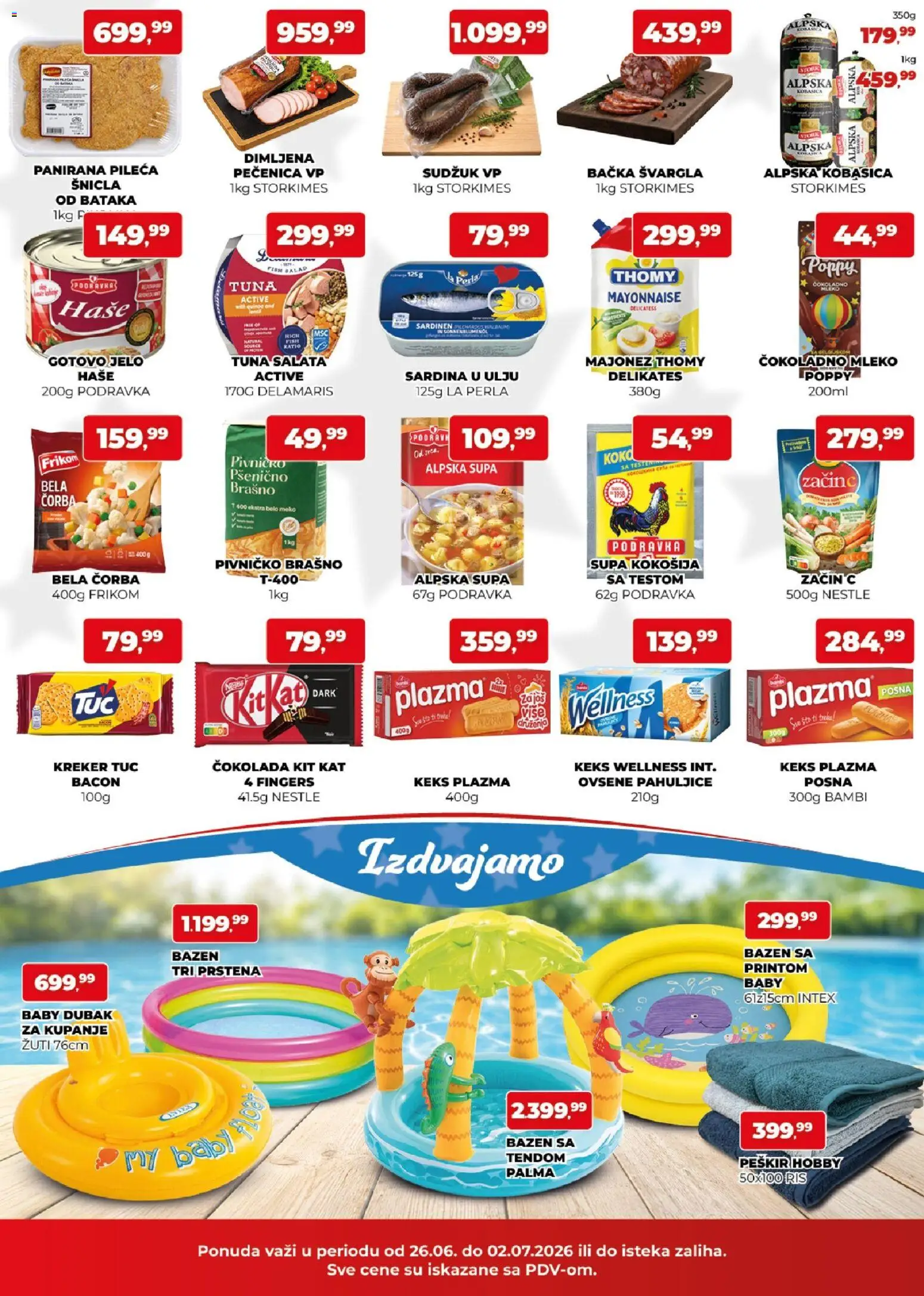 Plus Cash & Carry katalog - važi od 26.06.2026 | Strana: 2 | Proizvode: Svargla, Podravka, Čokolada, Kobasica