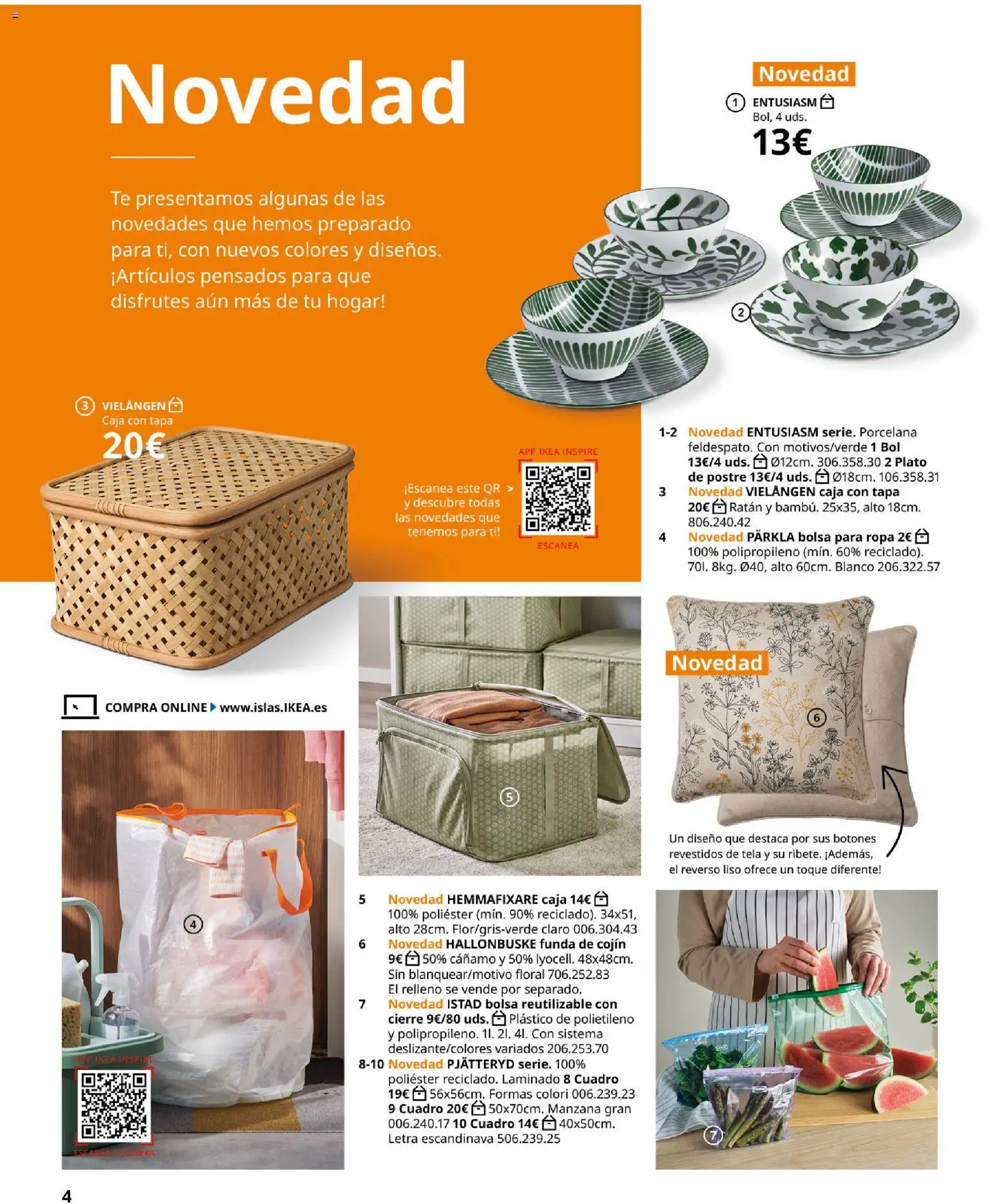 IKEA - Accesorios y decoración │ válido desde el 01/09/2026 | Página: 4 | Productos: Postre, Té, Funda de cojín, Caja