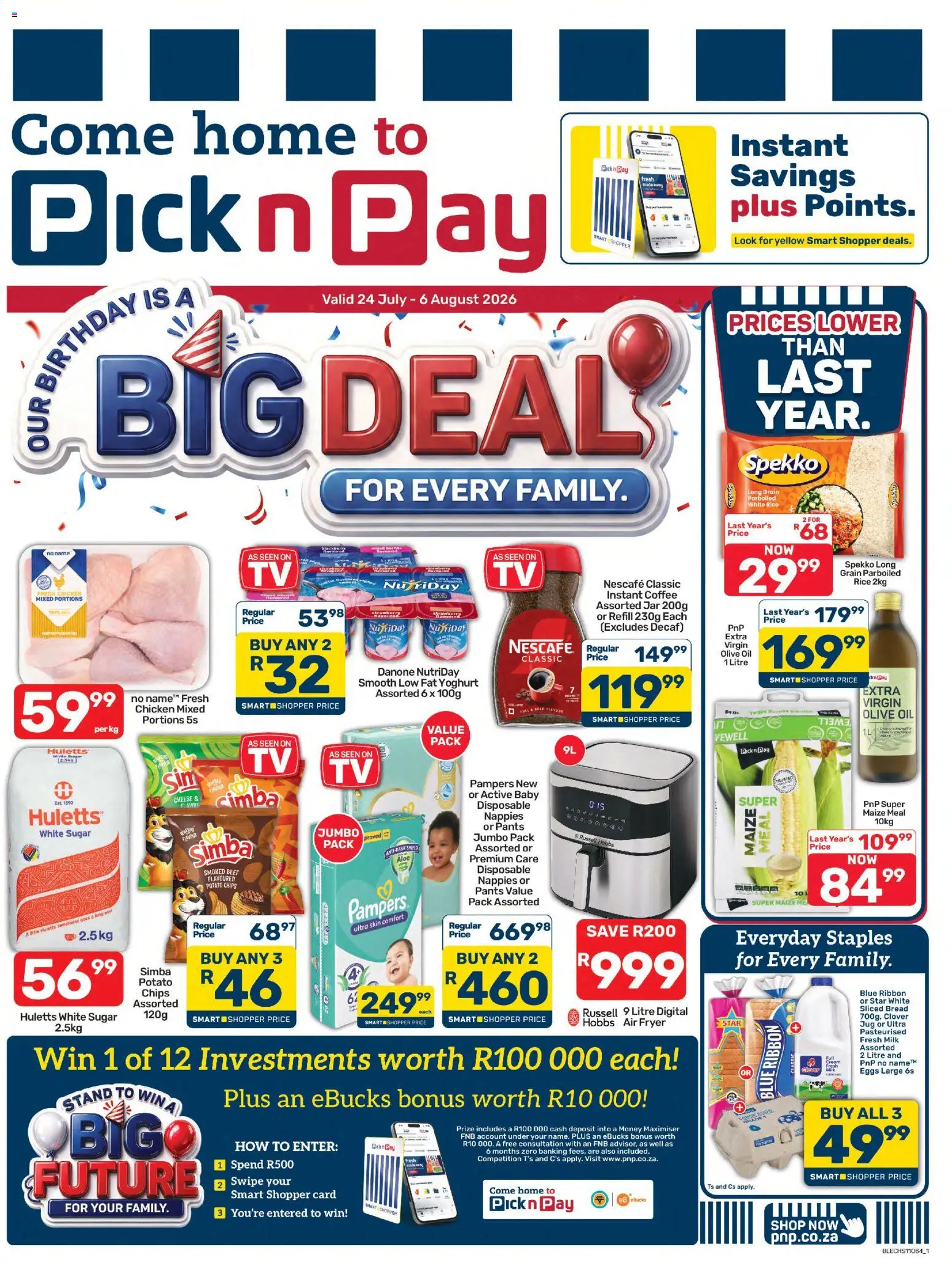 New Pick n Pay catalogue – valid from 24/07/2026 | Page: 1 | Products: Milk, Oil, Rice, Cream