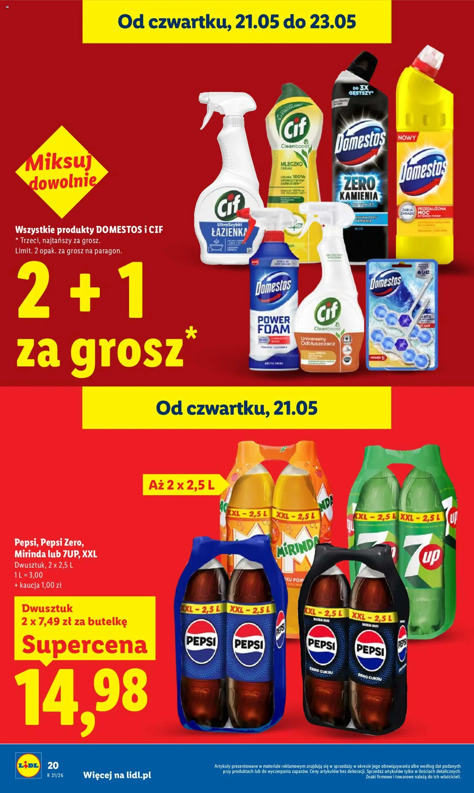 Lidl gazetka od 21.05.2026 | Strona: 20 | Produkty: Pepsi, Domestos