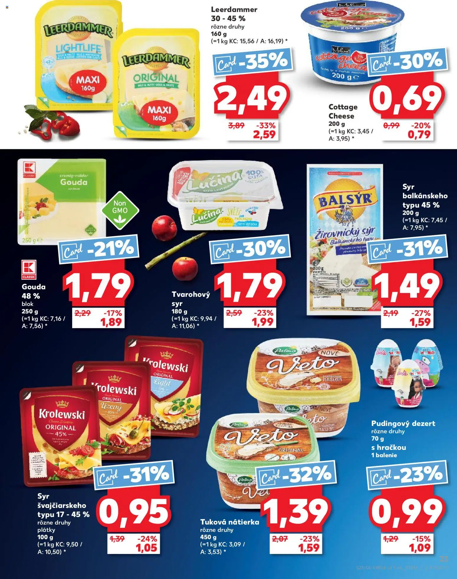Nové Kaufland akcie – leták je platný od 22.01.2026 | Strana: 23 | Produkty: Mobil, Syr, Nátierka
