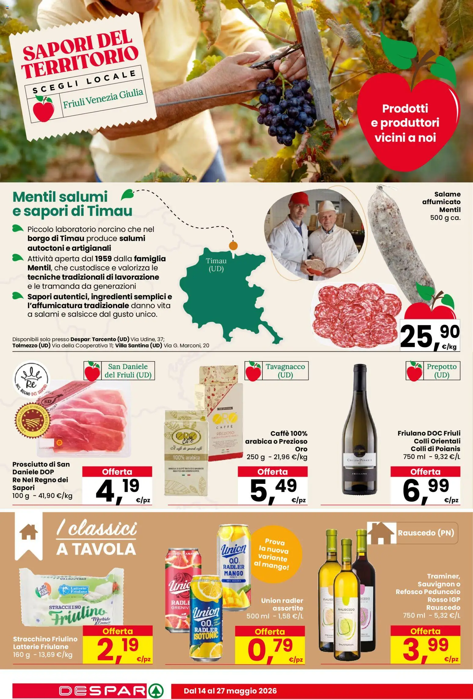 Volantino Despar del 14.05.2026 | Pagina: 12 | Prodotti: Caffè, Mango, Prosciutto, Stracchino