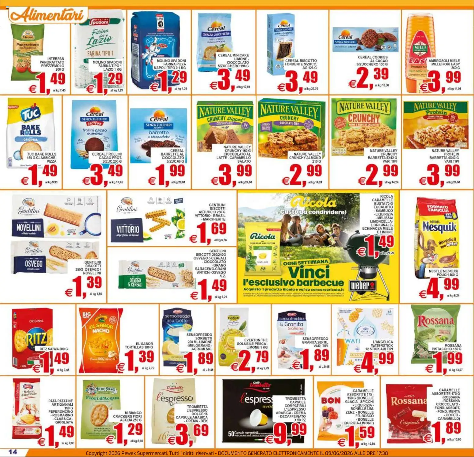 Volantino Pewex del 10.06.2026 | Pagina: 14 | Prodotti: Pizza, Caramelle, Acqua, Ananas