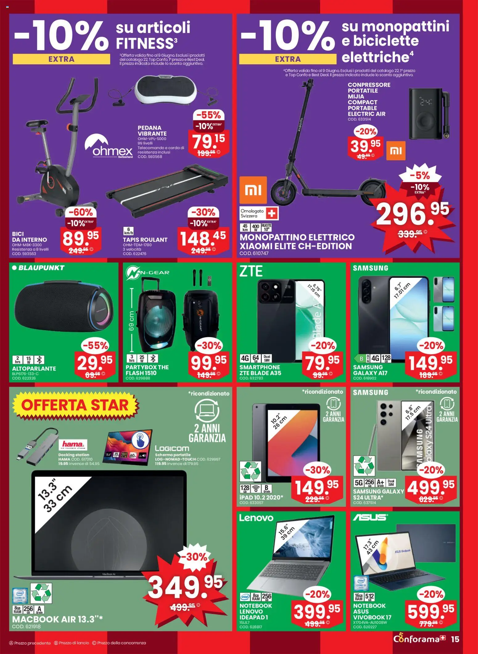 Conforama aktionen IT – gültig ab 03.06.2026 | Seite: 15 | Produkte: Notebook, Smartphone, Samsung, Xiaomi