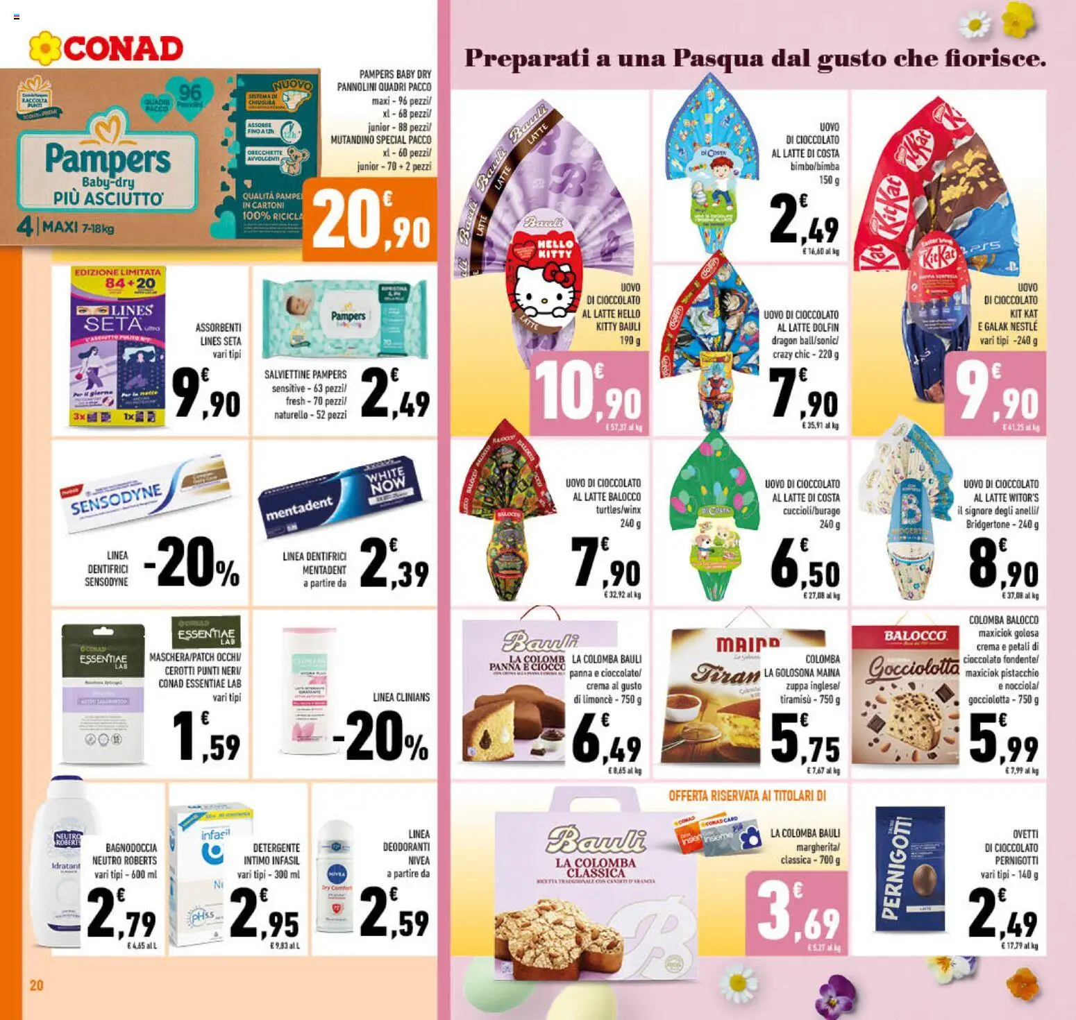 Volantino Conad del 11.03.2026 | Pagina: 20 | Prodotti: Detergente, Panna, Cerotti, Orecchiette