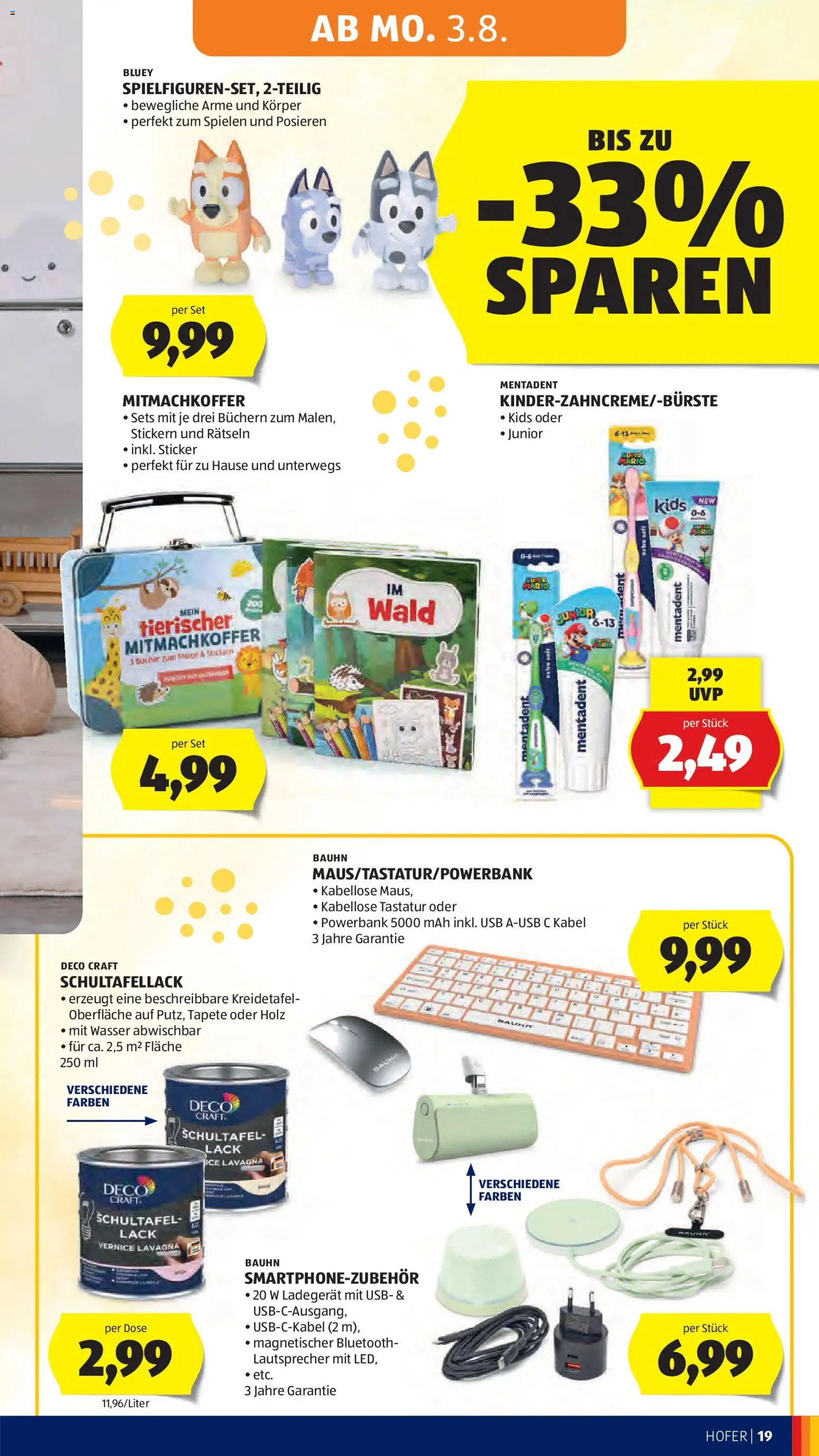 Hofer AT akciós ujság - amely érvényes a következő dátumtól: 2026.07.31. | Oldal: 27 | Termékek: Powerbank, Kábel, USB