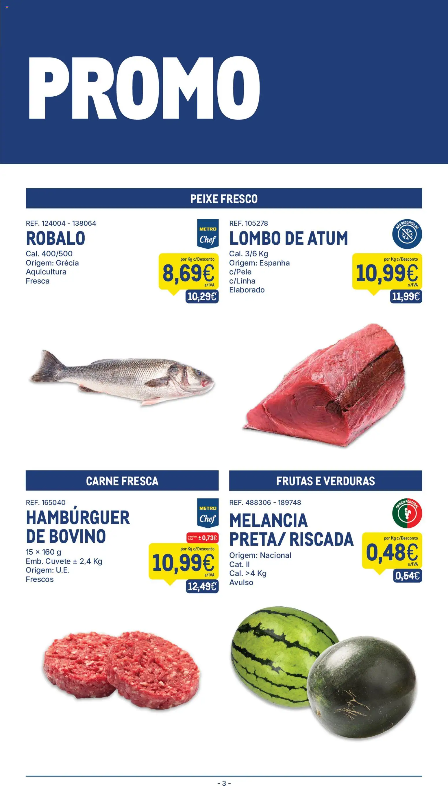 Makro folheto │ válido de 07/07/2026 | Página: 3 | Produtos: Atum, Lombo, Carne, Melancia