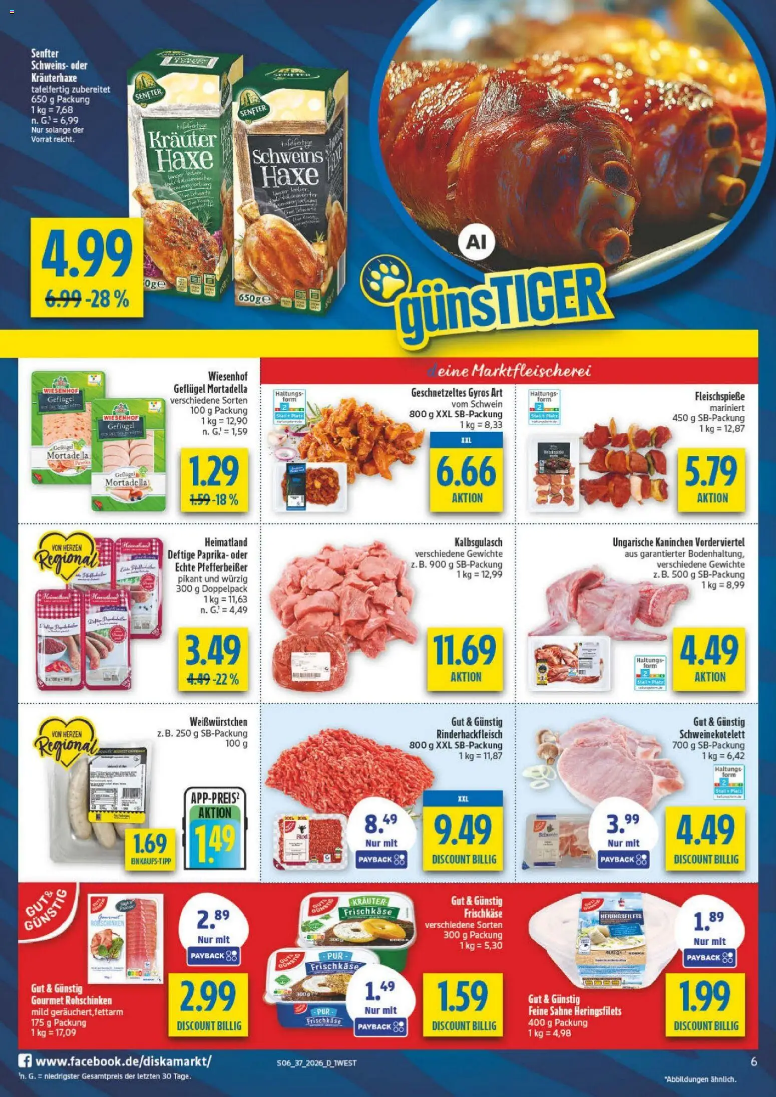 Diska - Diska Angebote Bayern KW37 – gültig ab 02.09.2026 | Seite: 6 | Produkte: Kaninchen, Paprika, Sahne, Frischkase