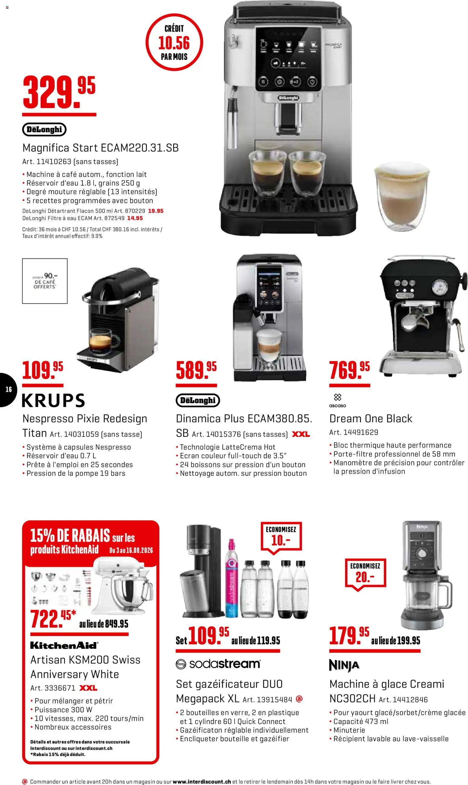 Interdiscount aktionen FR – gültig ab 03.08.2026 | Seite: 16 | Produkte: Krups, Glace