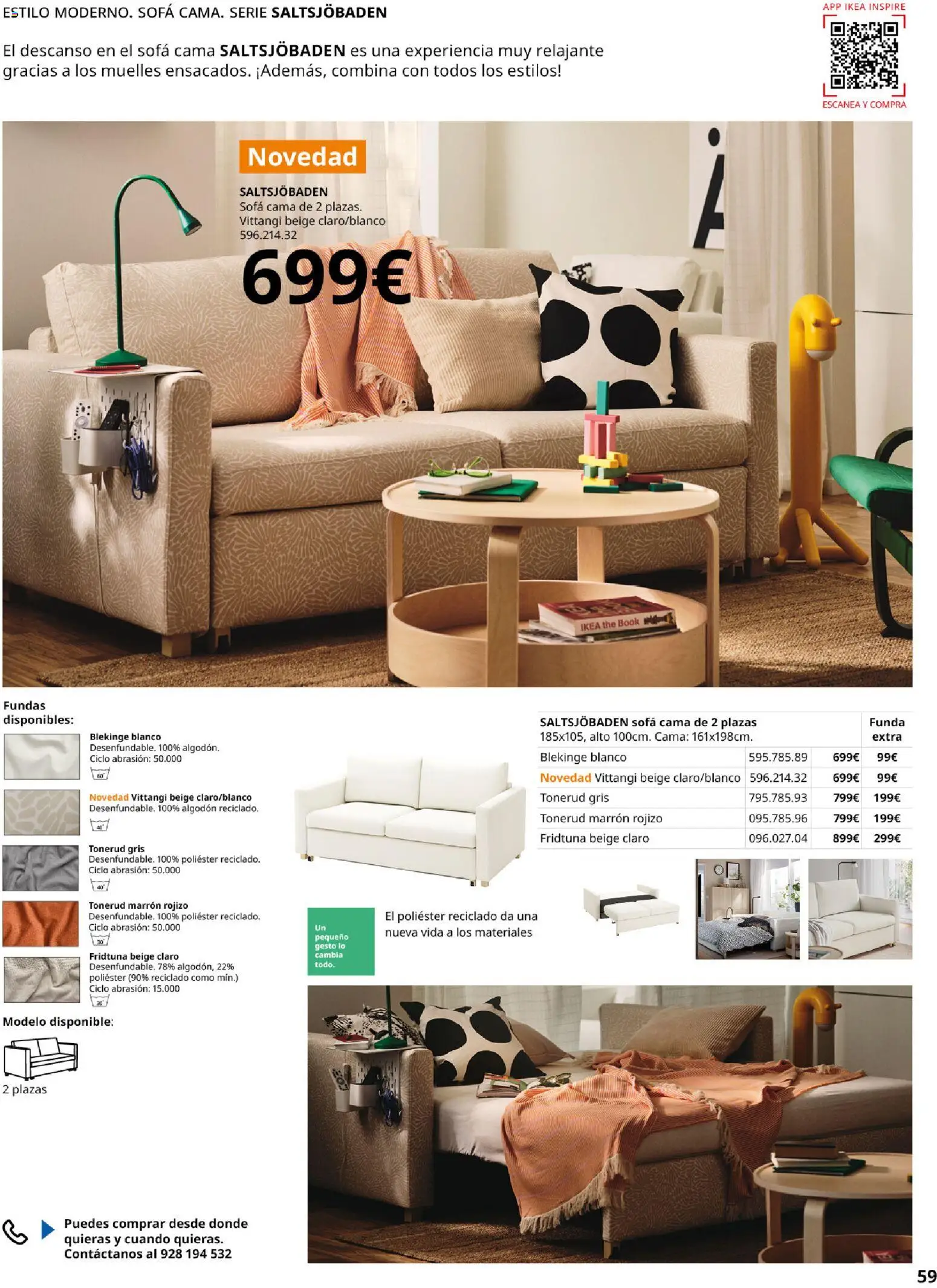 IKEA - Sofás │ válido desde el 28/09/2026 | Página: 59 | Productos: Funda, Sofá cama, Cama, Sofá