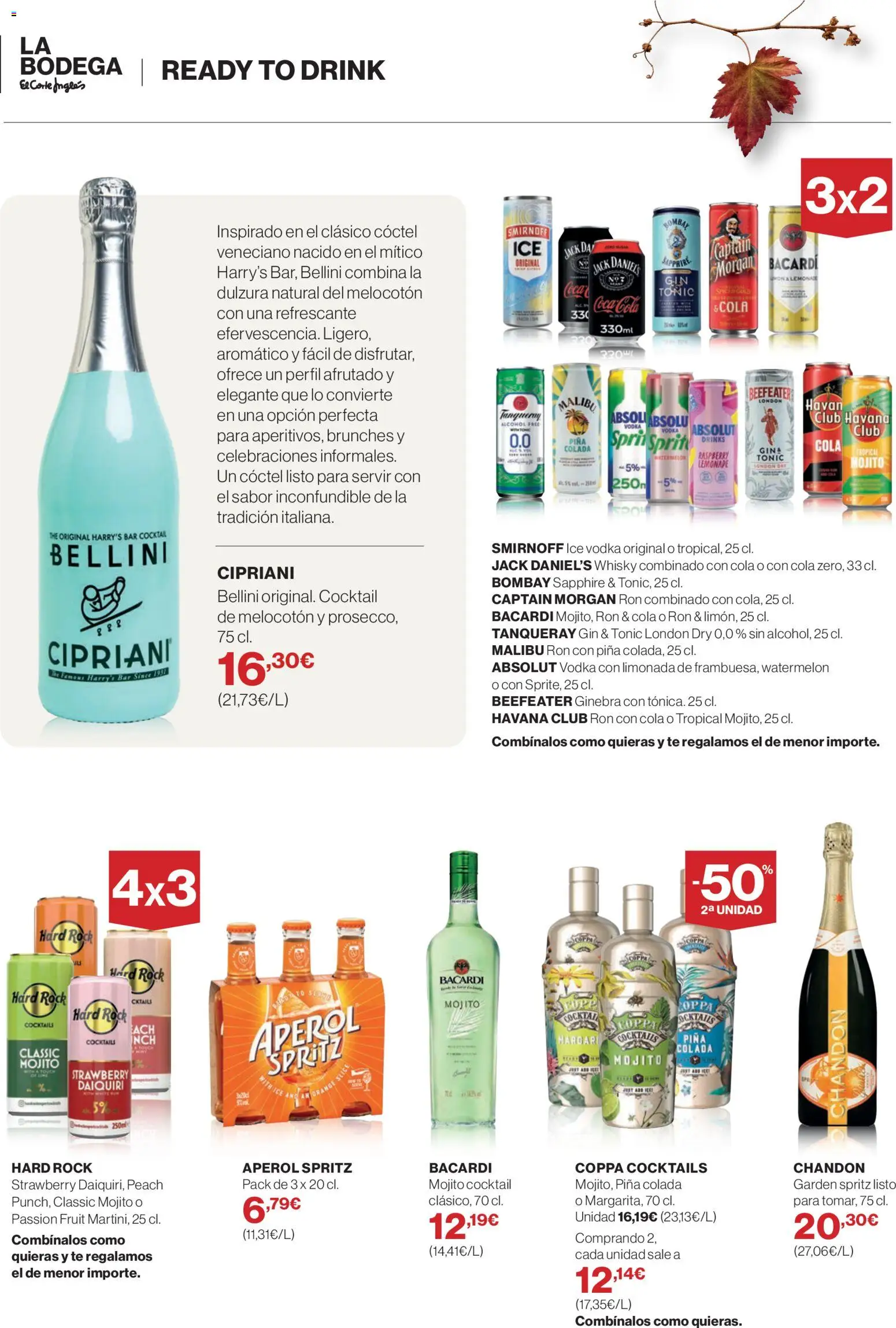 El Corte Inglés Bodega │ válido desde el 01/10/2026 | Página: 34 | Productos: Aperol Spritz, Ginebra, Vodka, Absolut Vodka