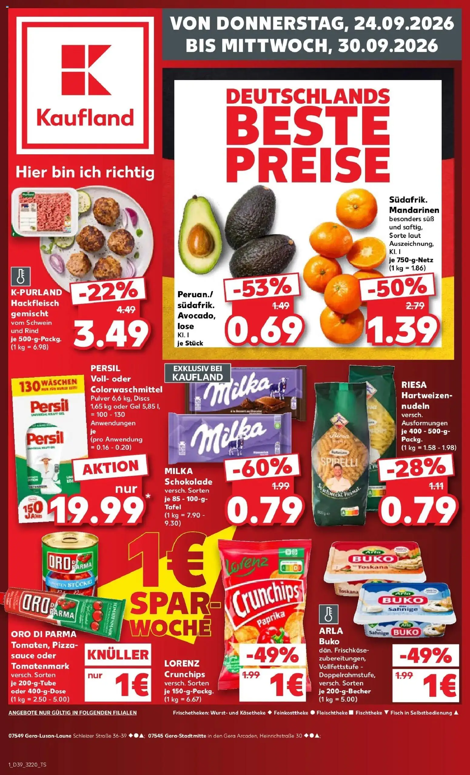 Prospekt Kaufland ab 21.09.2026 » Angebote Online zum Blättern | Seite: 4 | Produkte: Milka, Oro di parma, Fisch, Pizza