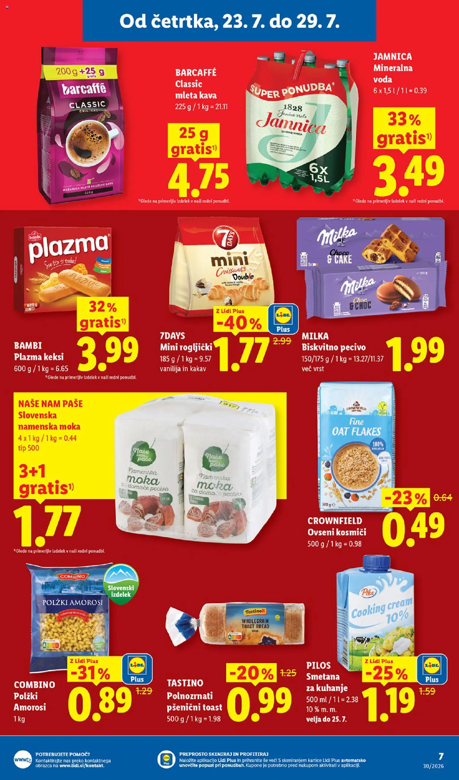 Novi Lidl katalog ponudbe – veljaven od 23.07.2026 | Stran: 7 | Izdelki: Keksi, Moka, Kakav, Smetana