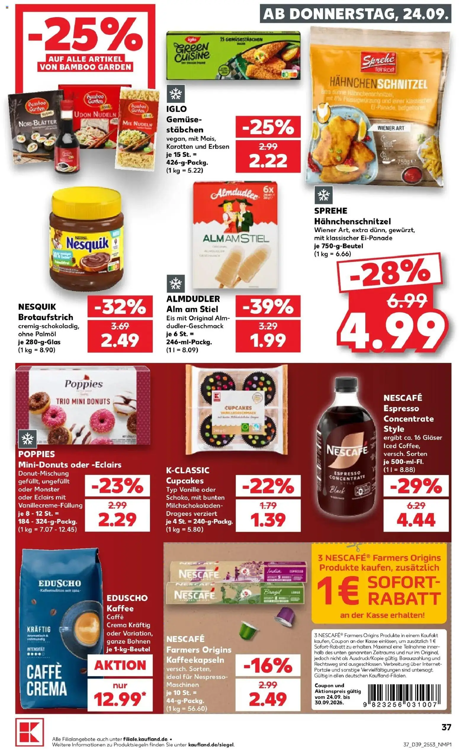 Prospekt Kaufland ab 24.09.2026 » Angebote Online zum Blättern | Seite: 39 | Produkte: Kaffee, Iglo, Eis, Eduscho