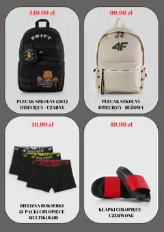 Pogląd oferty "4F promocje" - ważna od 24.07.2026 | Strona: 5 | Produkty: Bielizna, Bokserki, Klapki, Plecak