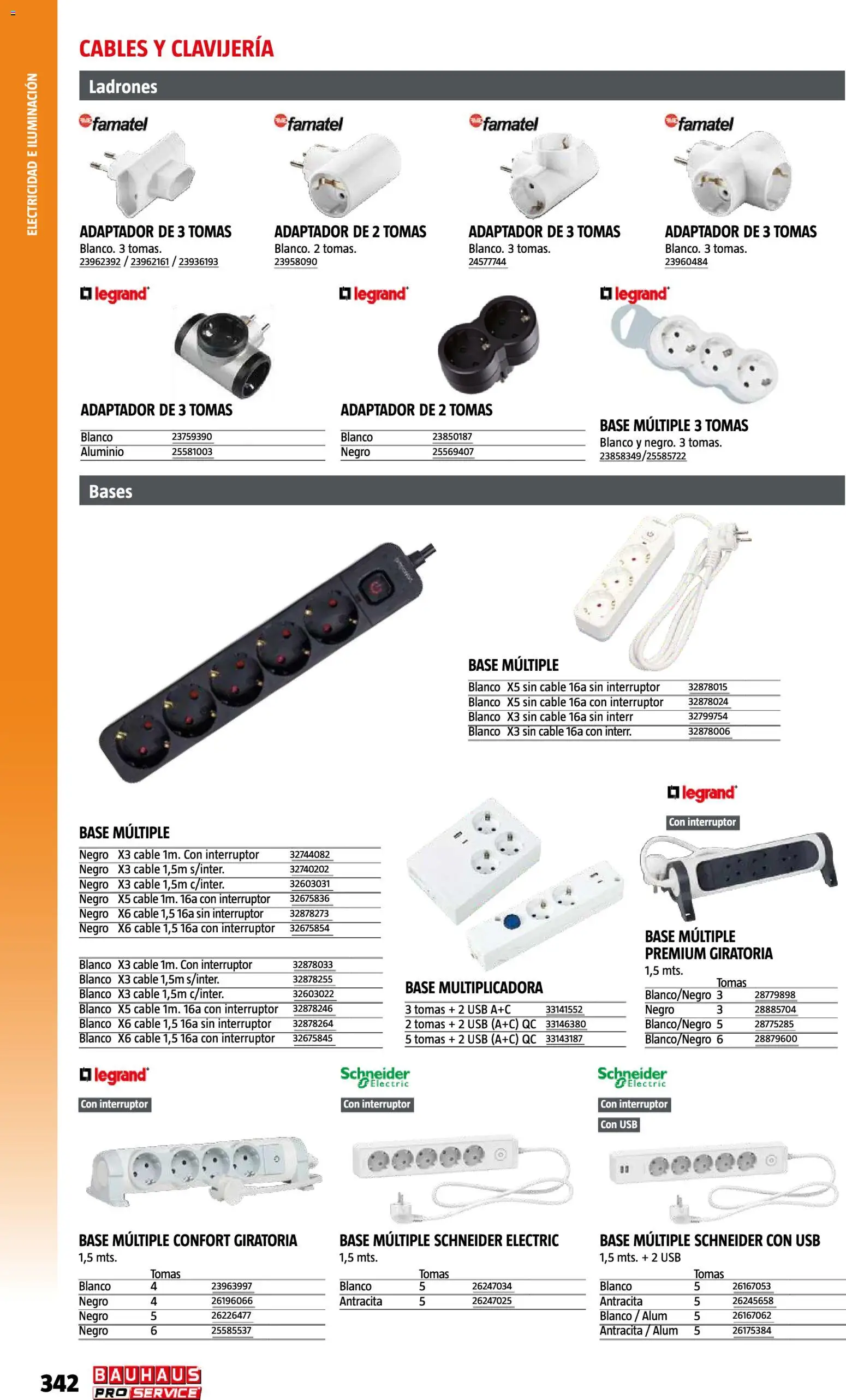 Bauhaus ProService │ válido desde el 11/05/2026 | Página: 342 | Productos: Cable, Adaptador, USB, Iluminación