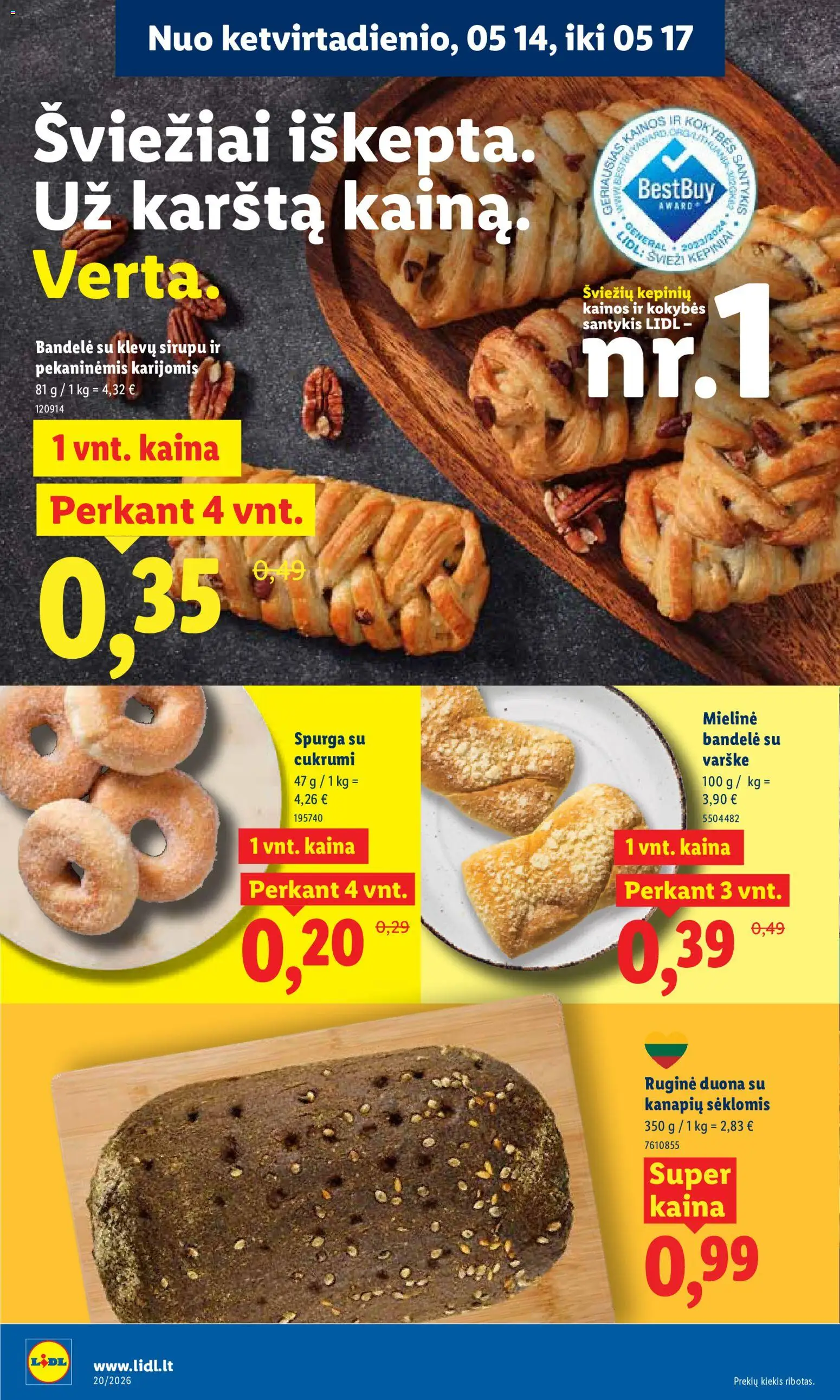 LIDL akcijos nuo 11.05.2026 | Puslapis: 46 | Prekių: Spurga, Bandelė, Duona, Varškė