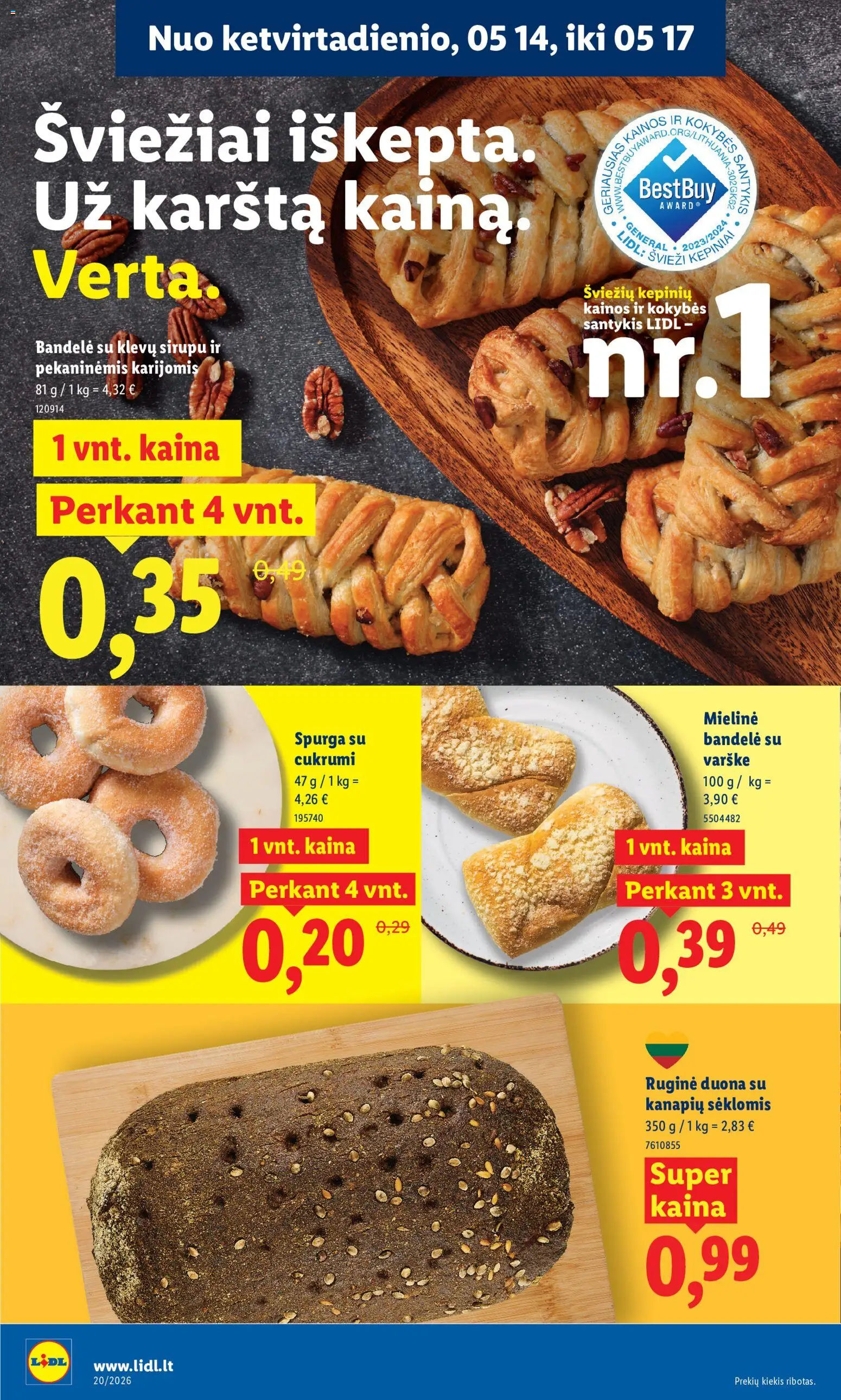 LIDL akcijos nuo 11.05.2026 | Puslapis: 46 | Prekių: Spurga, Bandelė, Duona, Varškė