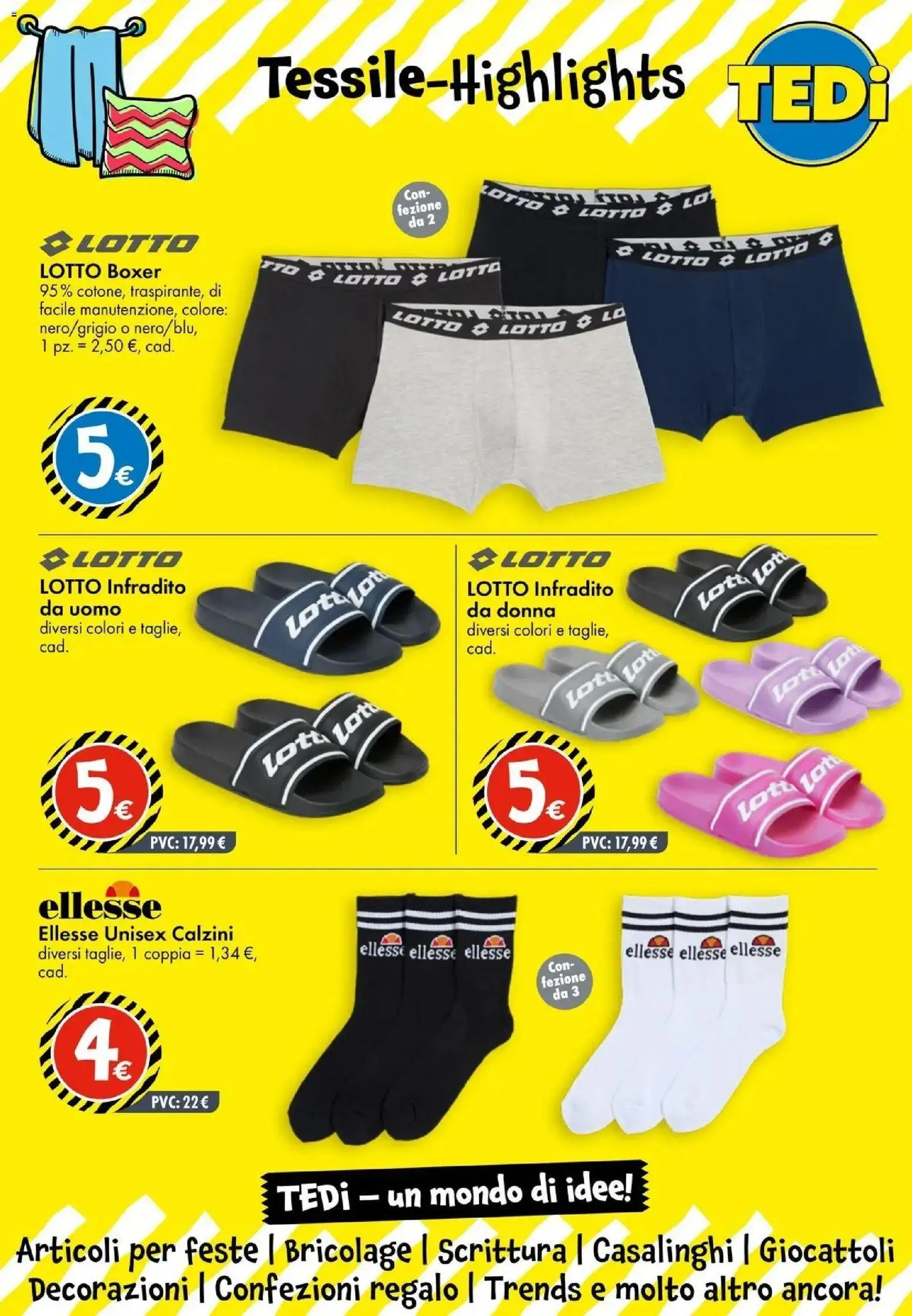 Volantino TEDi del 23/08/2026 | Pagina: 7 | Prodotti: Giocattoli, Calzini, Boxer, Decorazioni