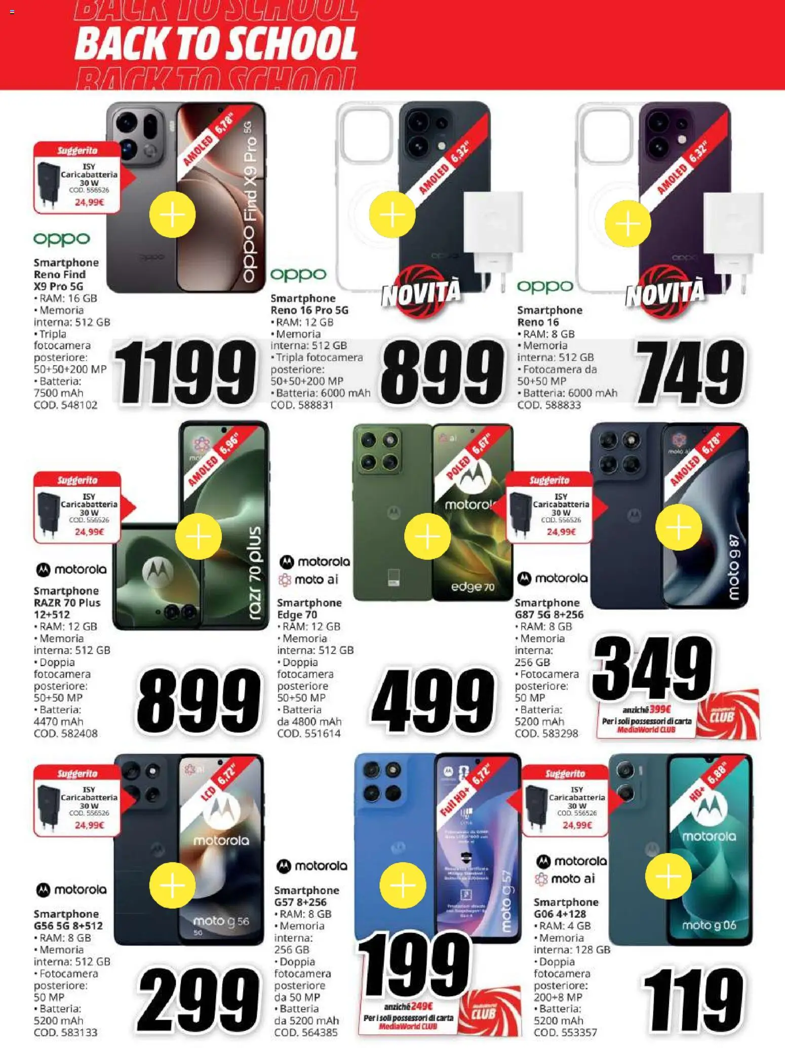 Volantino Media World del 20/08/2026 | Pagina: 19 | Prodotti: Smartphone, Fotocamera, Batteria