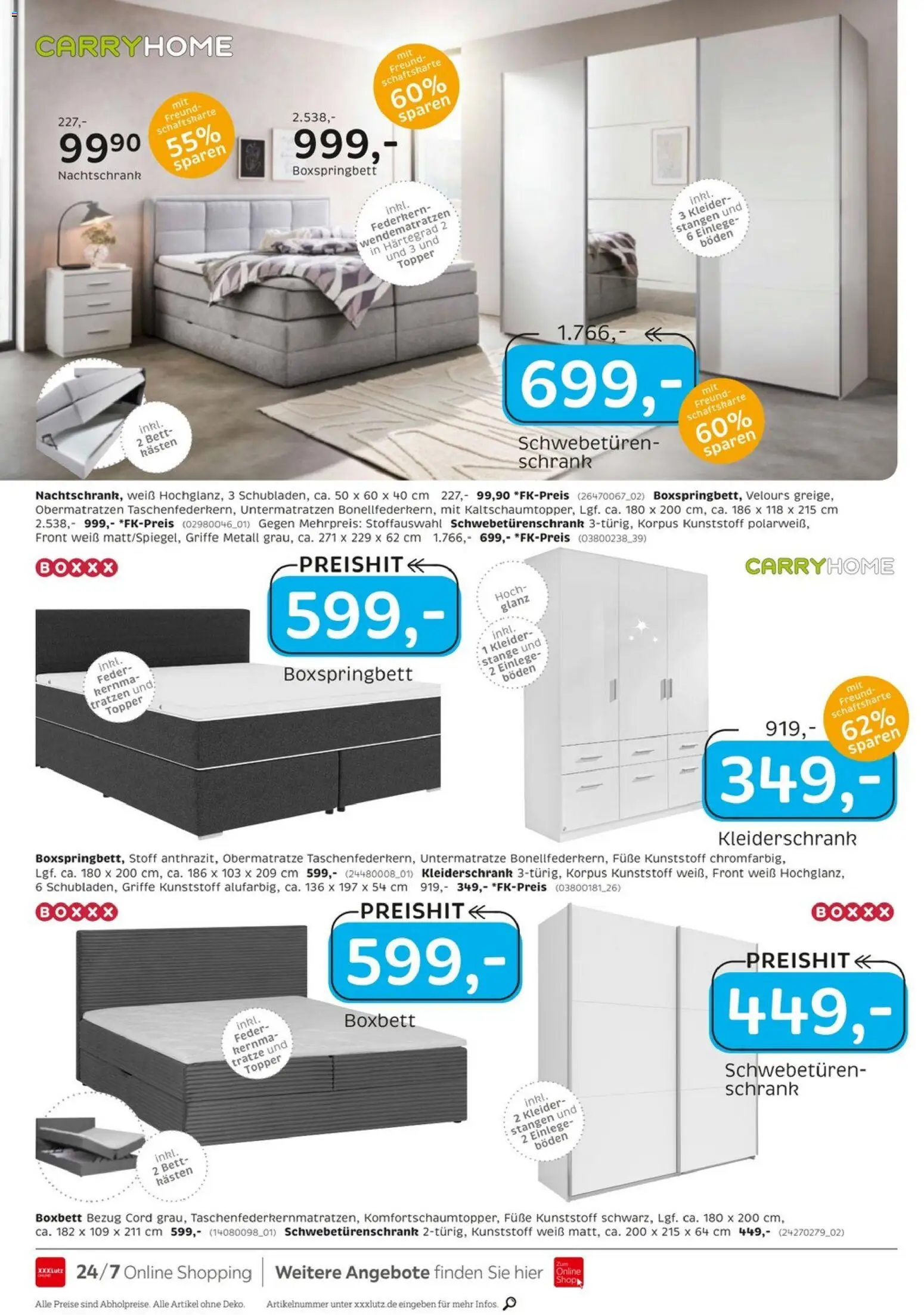 XXXLutz Junges Wohnen – gültig ab 29.03.2026 | Seite: 14 | Produkte: Kleiderschrank, Schwebetürenschrank, Boxspringbett, Schrank