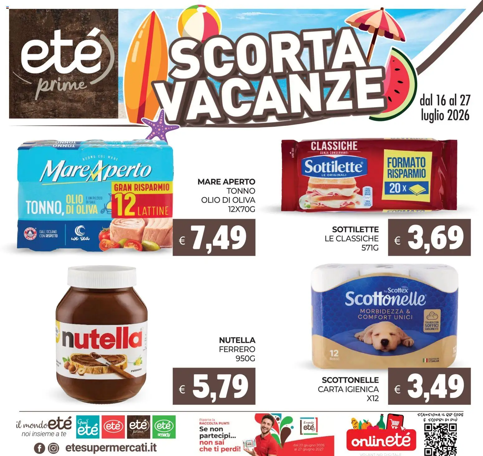 Volantino Eté del 16/07/2026 | Pagina: 1 | Prodotti: Tè, Nutella, Tonno, Olio di Oliva