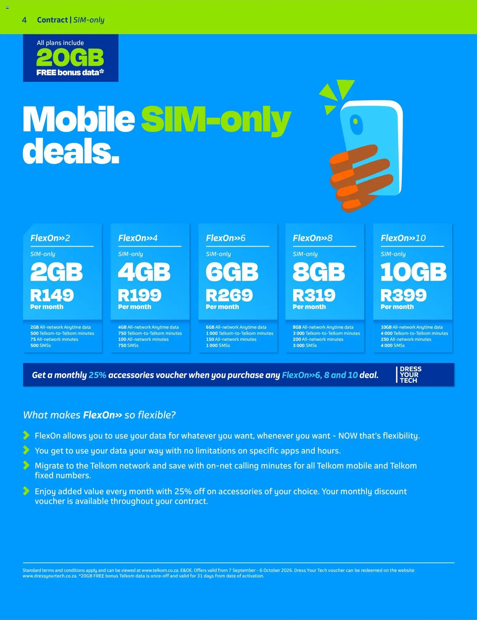 New Telkom catalogue – valid from 07/09/2026 | Page: 4 | Products: Dress, Data