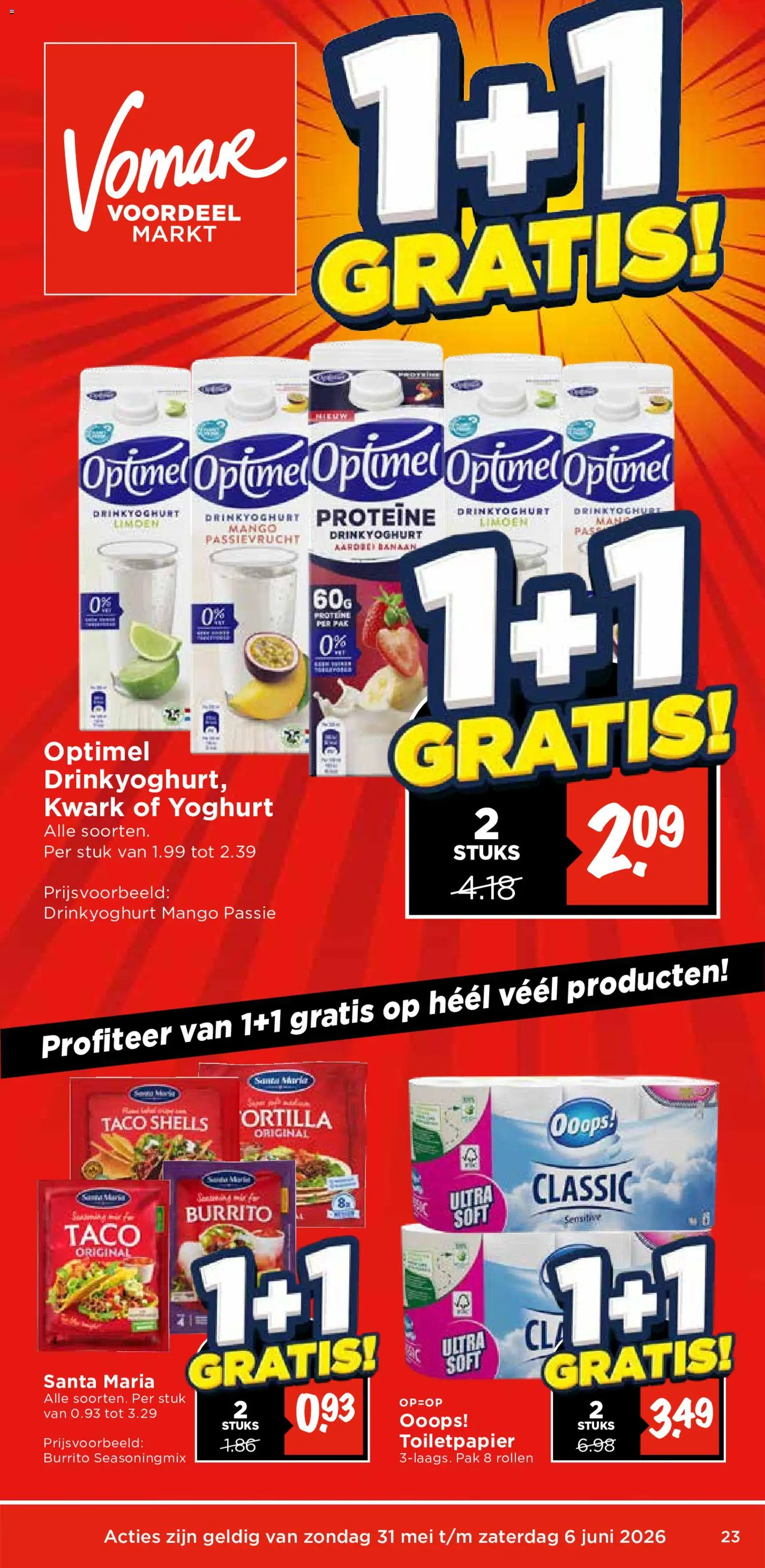 {H1} | Pagina: 1 | Producten: Yoghurt, Burrito, Toiletpapier, Banaan