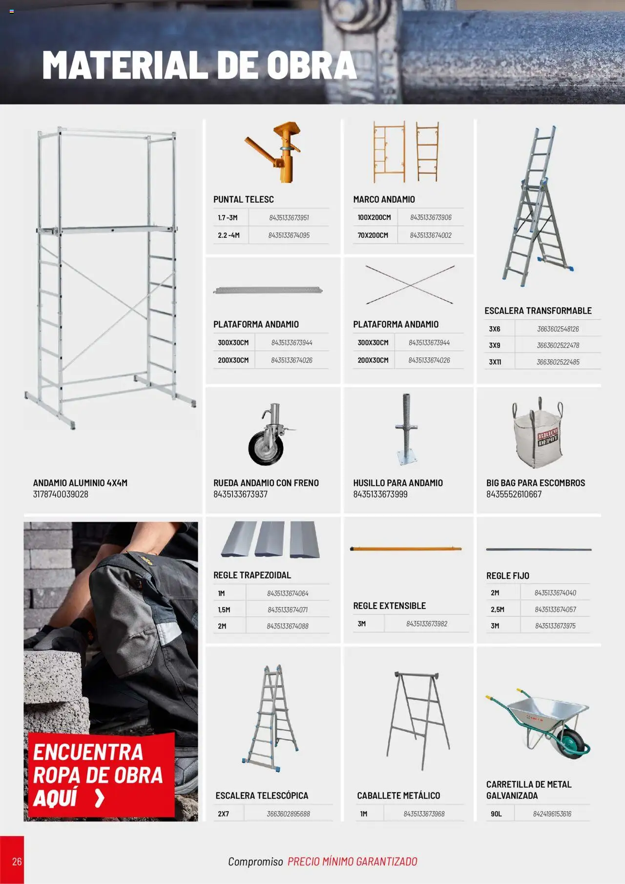 Brico Depôt Catálogo Construcción │ válido desde el 01/04/2025 | Página: 26 | Productos: Ropa, Marco