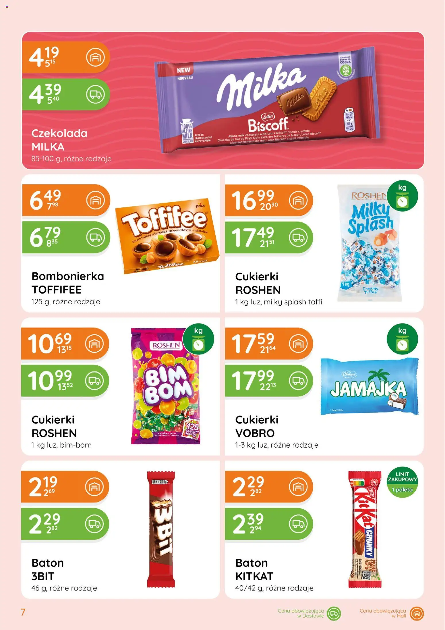 Eurocash gazetka - Ofensywa Spożywcza od 15.10.2026 | Strona: 7 | Produkty: Cukierki roshen, Milka, Baton, Cukierki