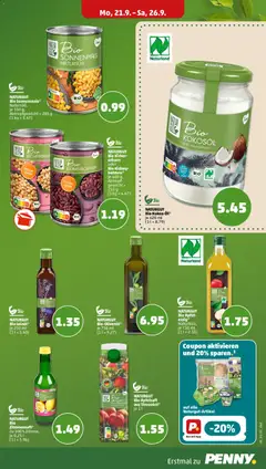 Penny Prospekt ab 21.09.2026 gültig | Seite: 15 | Produkte: Leinöl, Äpfel, Apfelsaft, Apple