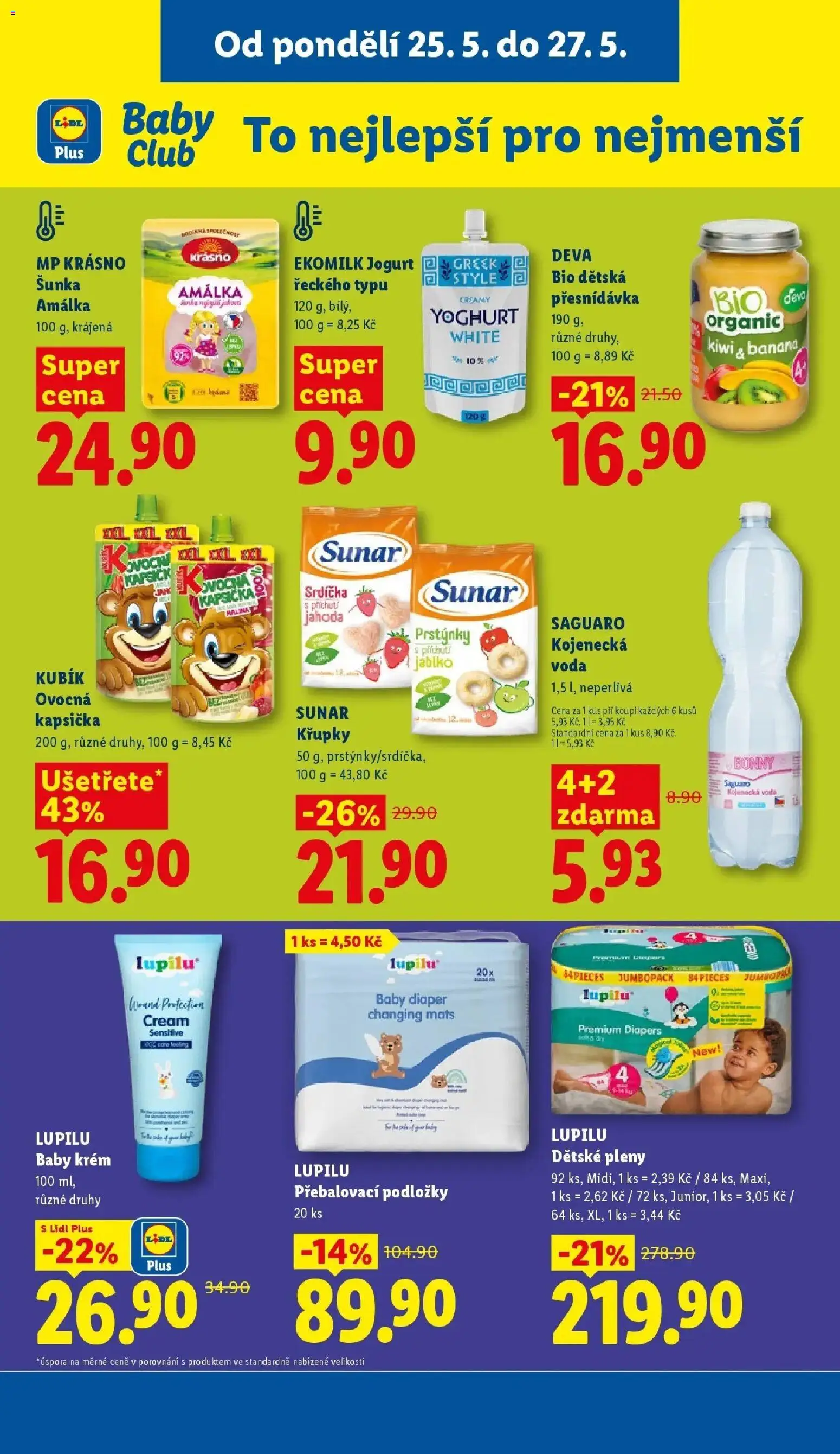 Lidl aktuální leták od 25.05.2026 | Strana: 23 | Produkty: Voda, Krém, Ovocná kapsička, Sunar