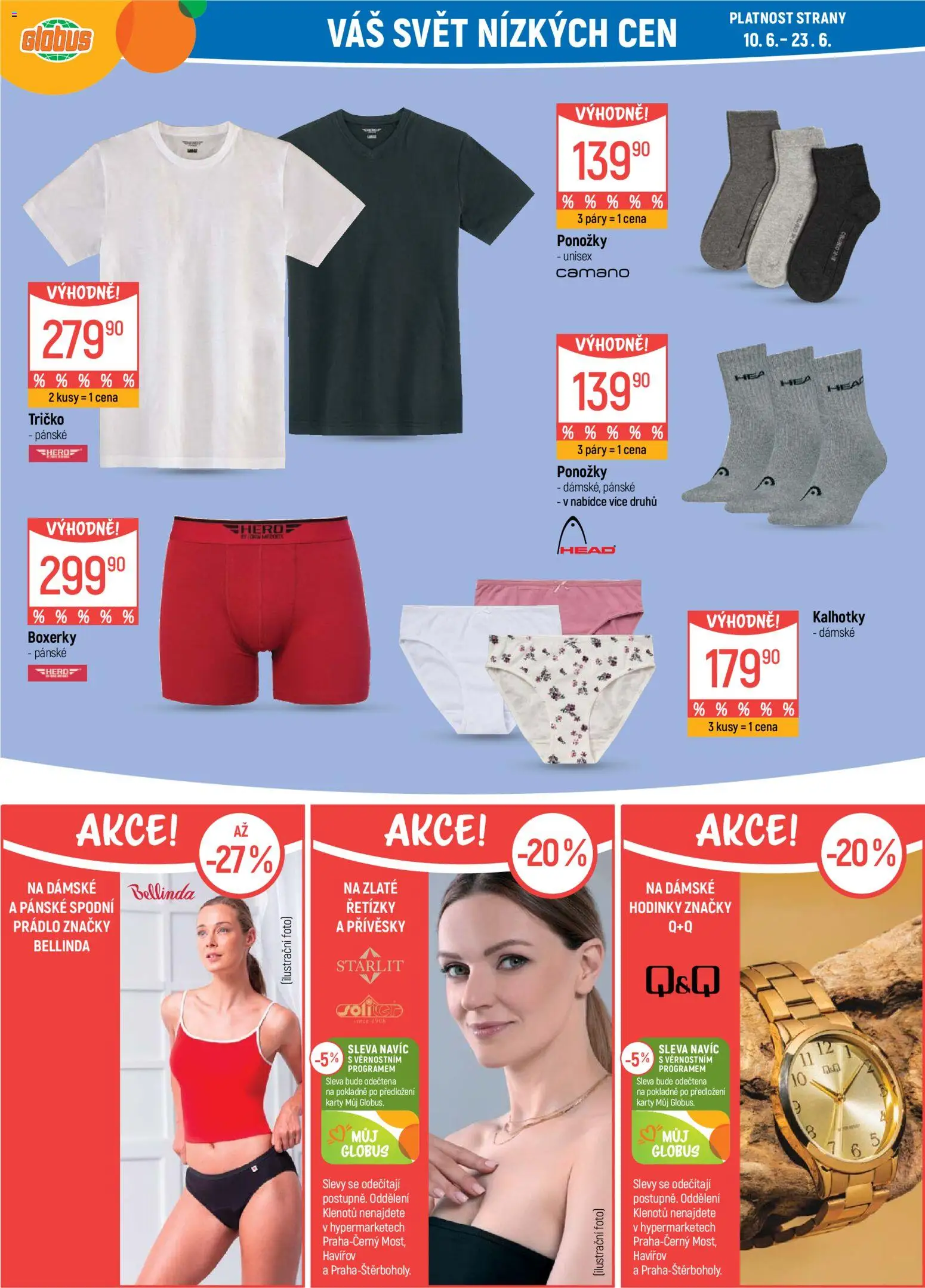 Globus leták - Praha Zličín od 10.06.2026 | Strana: 42 | Produkty: Globus, Kalhotky, Boxerky, Karty