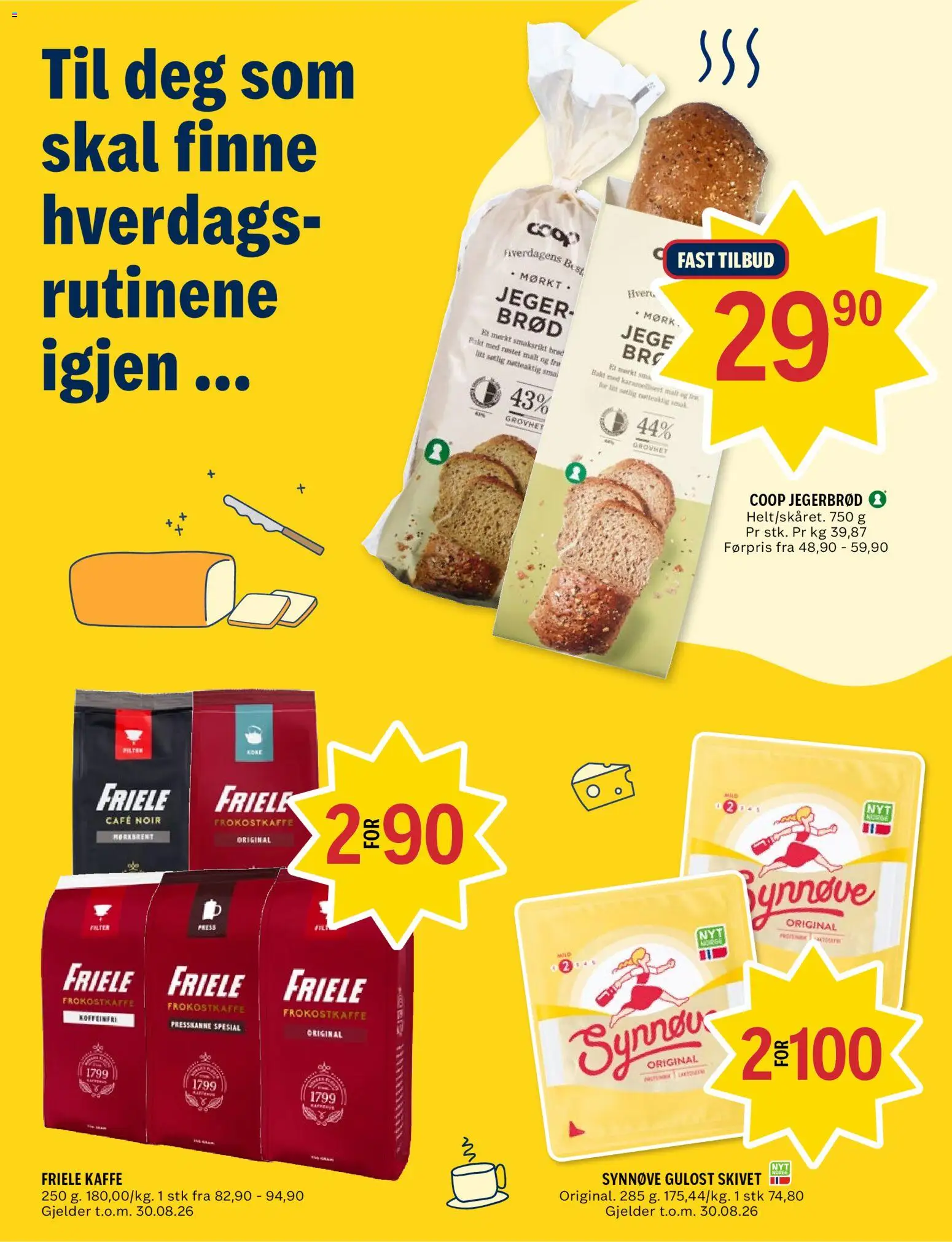 {H1} | Side: 6 | Produkter: Brød, Kaffe, Gulost, Friele kaffe