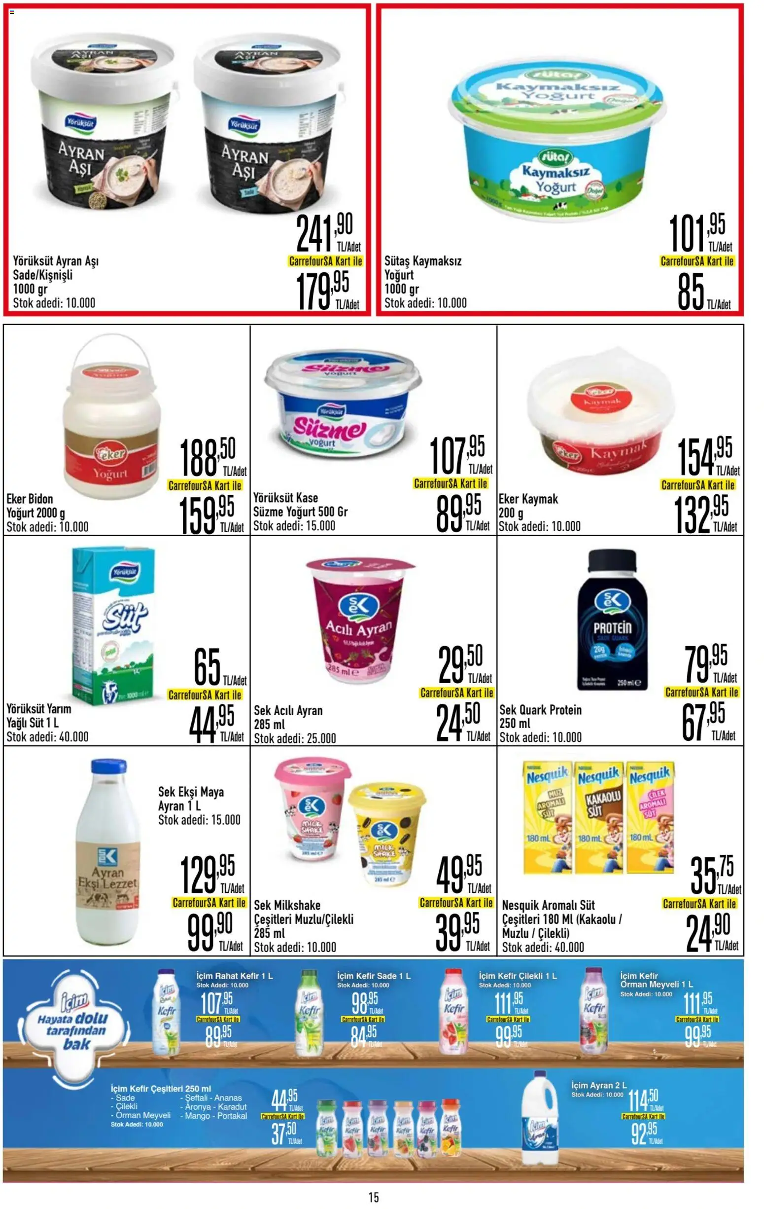 CarrefourSA Katalog - 01.06.2026 tarihinden itibaren geçerlidir | Sayfa: 15 | Ürünler: Kaşe, Kefir, Portakal, Şeftali
