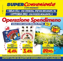 Anteprima del volantino SuperConveniente volantino Gela, Vittoria valido a partire dal 30/06/2026