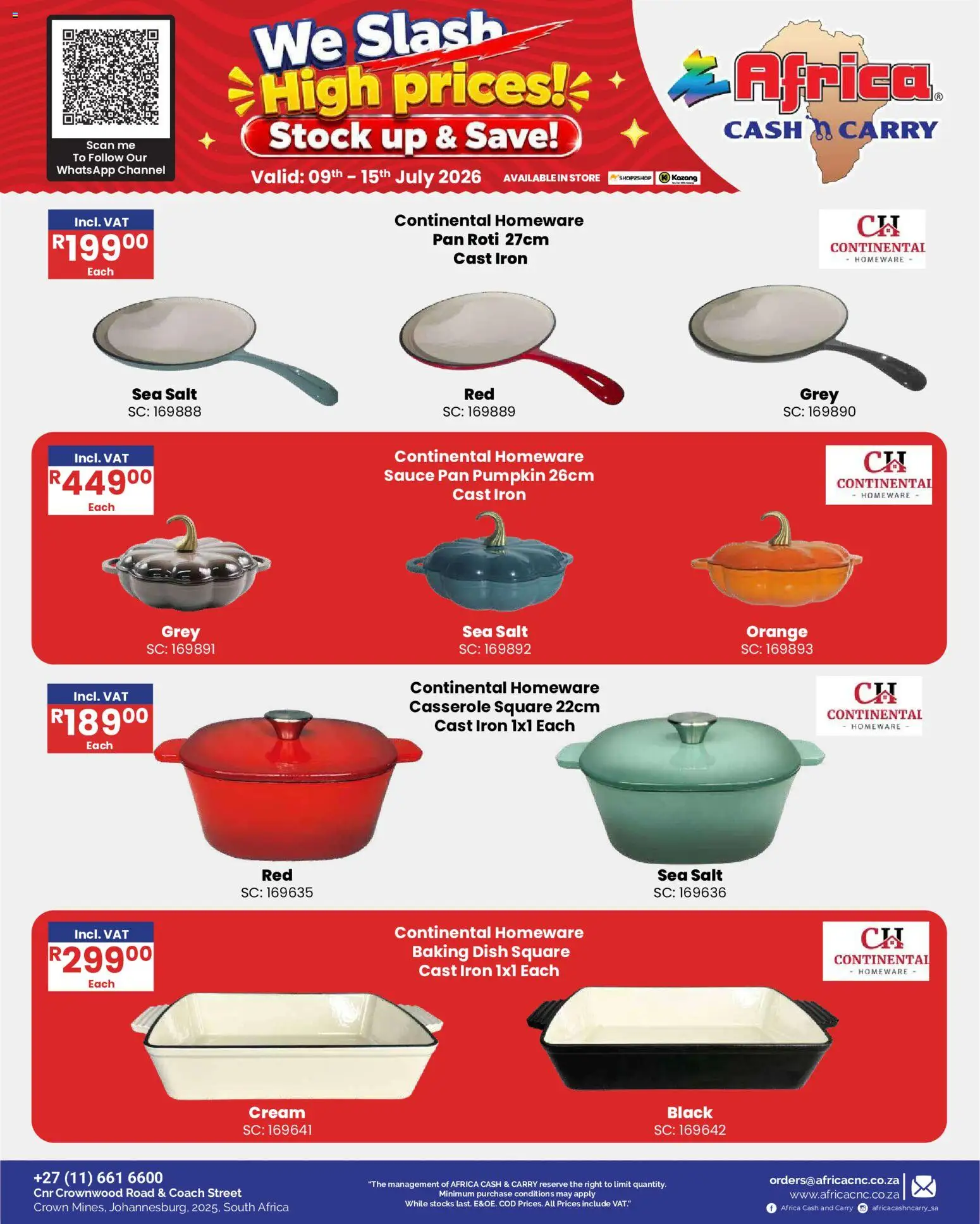 New Africa Cash & Carry catalogue – valid from 09/07/2026 | Page: 46 | Products: Cream, Stock, Sauce, Salt