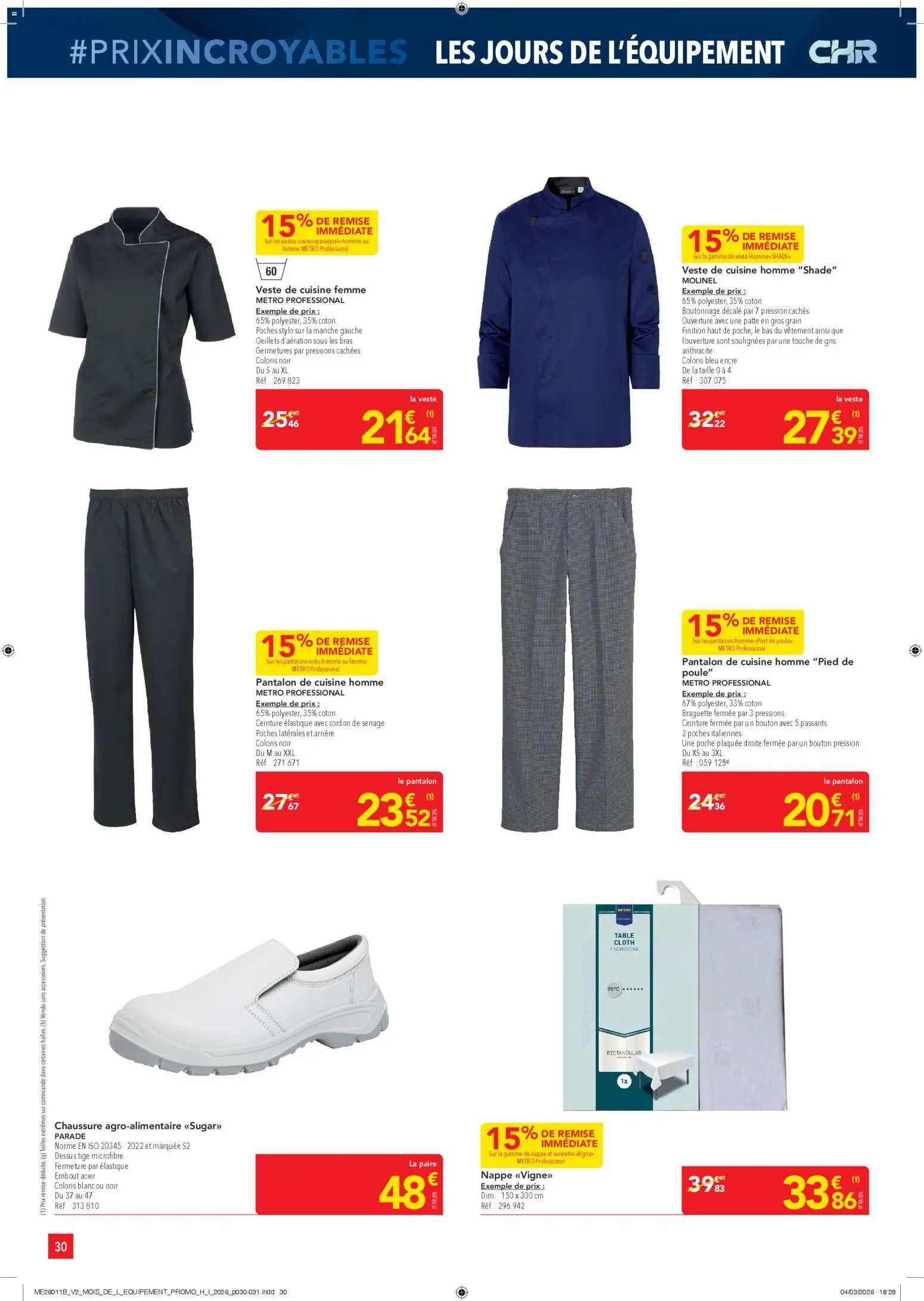 {H1} | Page: 30 | Produits: Coton, Stylo, Veste, Pantalon