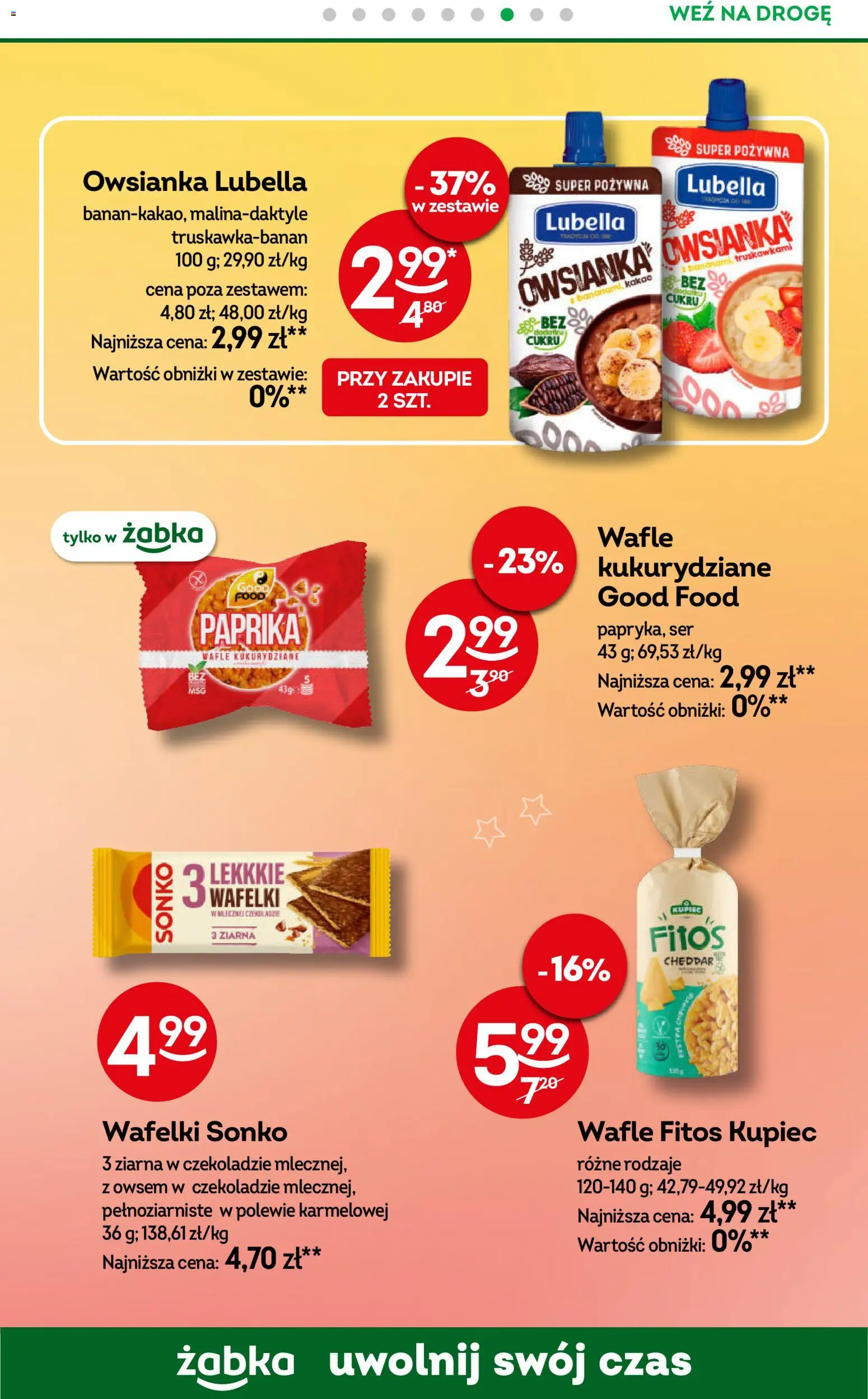 Żabka gazetka od 29.07.2026 | Strona: 76 | Produkty: Owsianka, Wafle, Ser, Cheddar