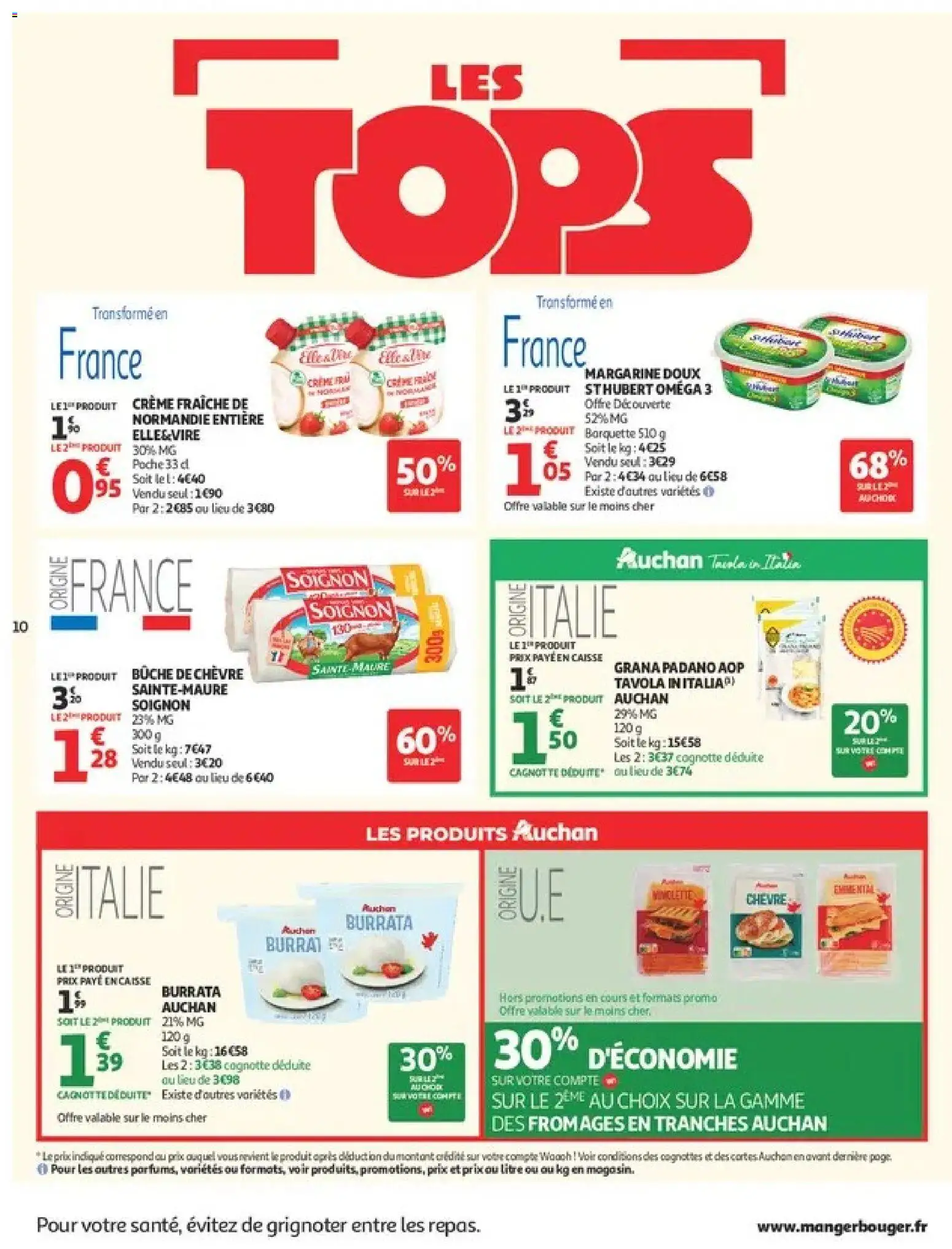 {H1} | Page: 10 | Produits: Emmental, Burrata, Crème fraiche, Crème