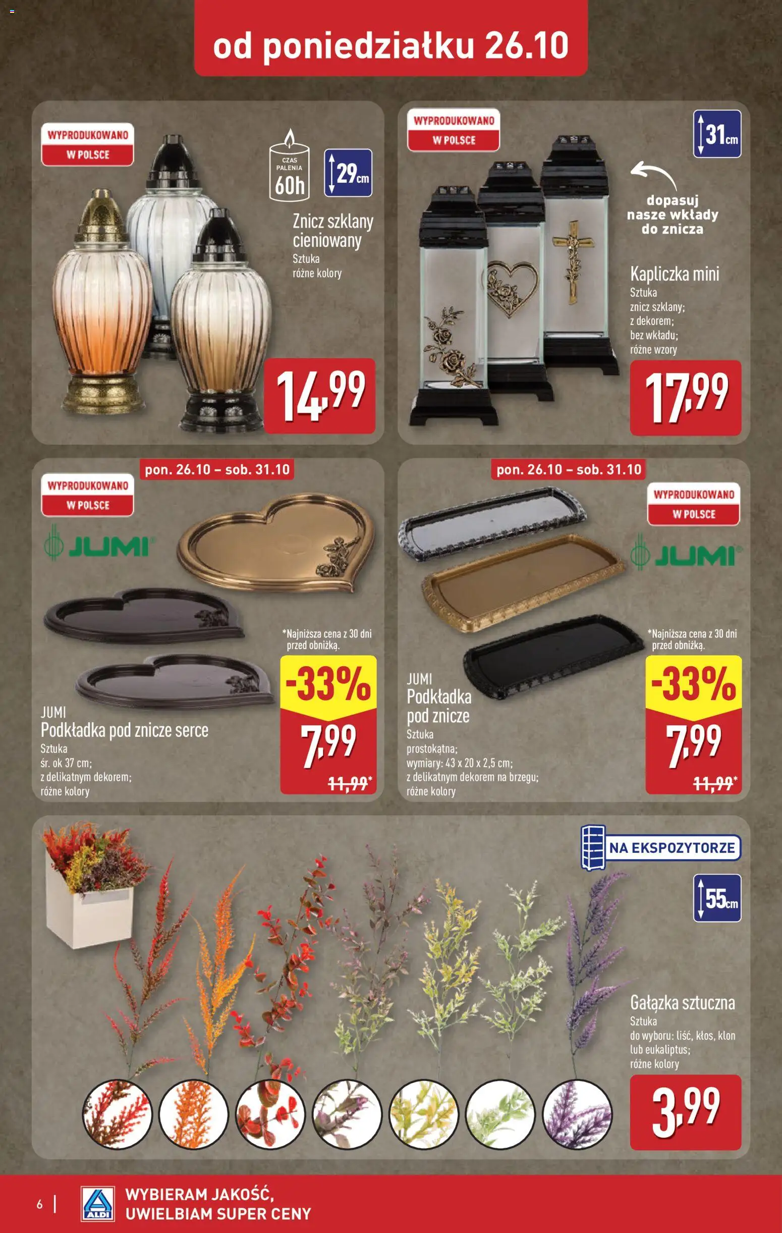 Aldi gazetka - Znicze i stroiki od 26.10.2026 | Strona: 6