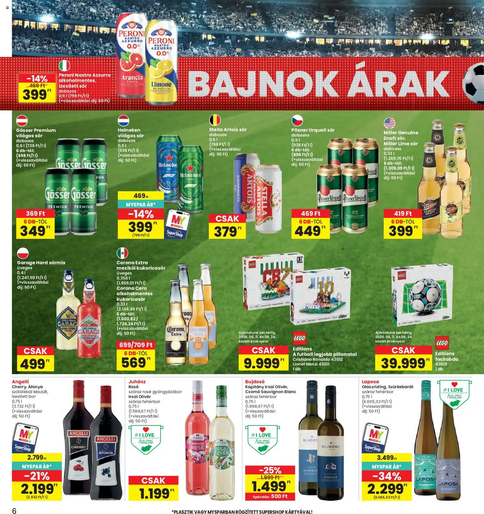 Interspar akciós ujság - amely érvényes a következő dátumtól: 11.06.2026 | Oldal: 6 | Termékek: Lime, Áfonya, Pilsner urquell, Gösser