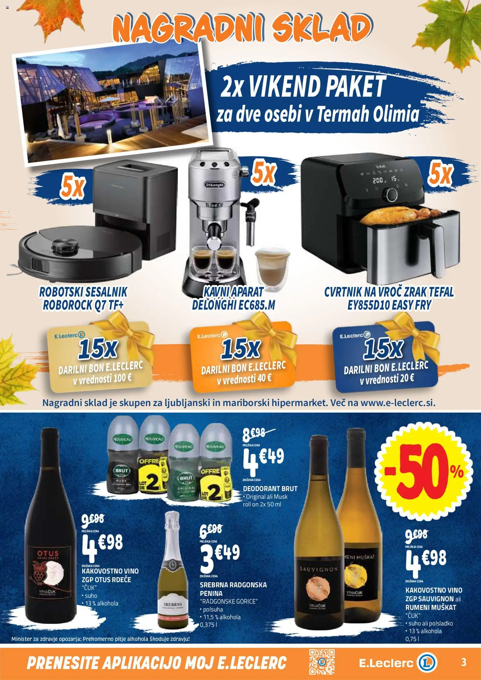 Novi E.leclerc katalog ponudbe – veljaven od 02.09.2026 | Stran: 3 | Izdelki: Penina, Deodorant, Vino, Sesalnik
