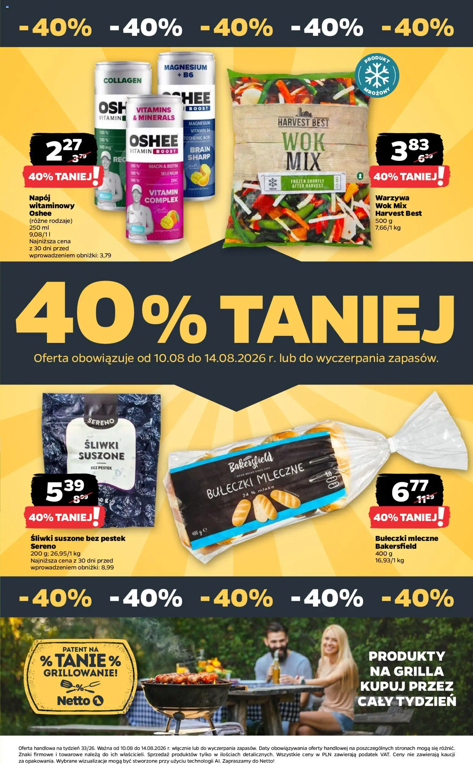 Netto gazetka od poniedziałku od 10.08.2026 | Strona: 37 | Produkty: Wok, Mleka, Śliwki suszone, Warzywa