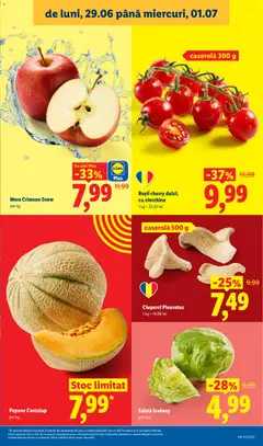 Ofertele Lidl valabile de la 29.06.2026 | Pagină: 9 | Produse: Ciuperci, Mere, Roșii, Salată