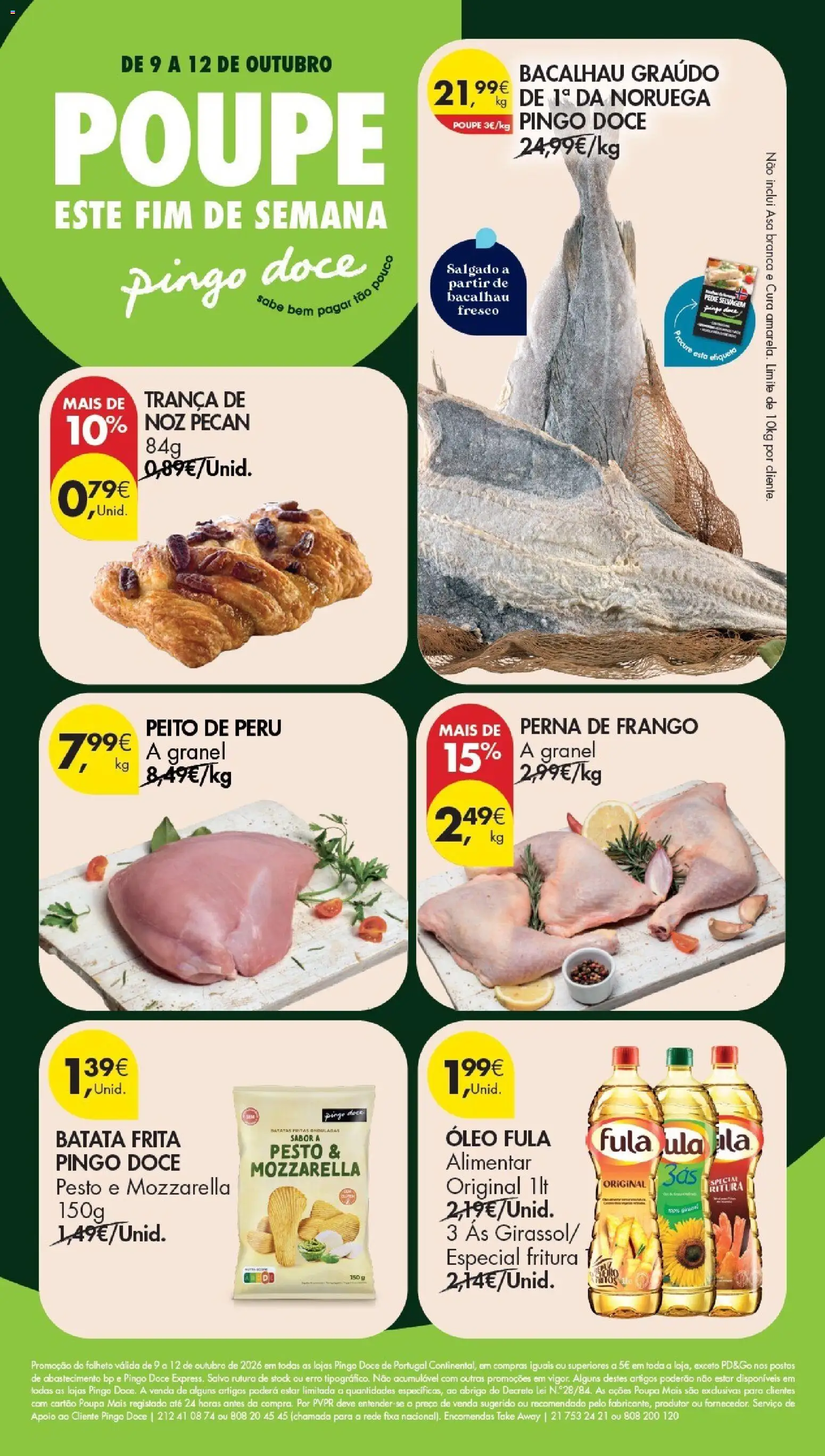 Pingo Doce Folheto Poupe Este Fim de Semana │ válido de 09/10/2026 | Página: 1 | Produtos: Batata, Bacalhau, Batata frita, Frango