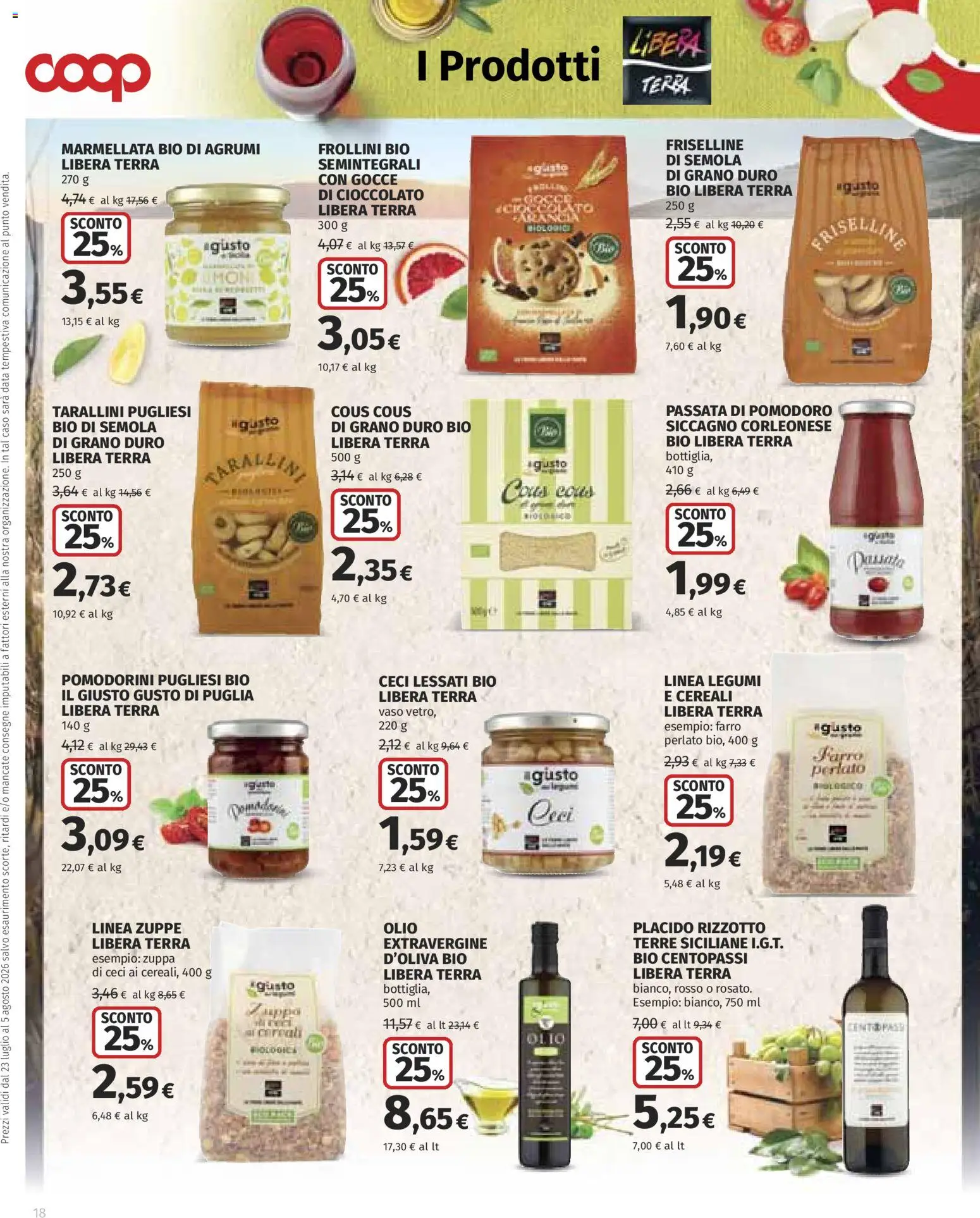 Volantino COOP del 23/07/2026 | Pagina: 18 | Prodotti: Olio, Agrumi, Data, Frollini